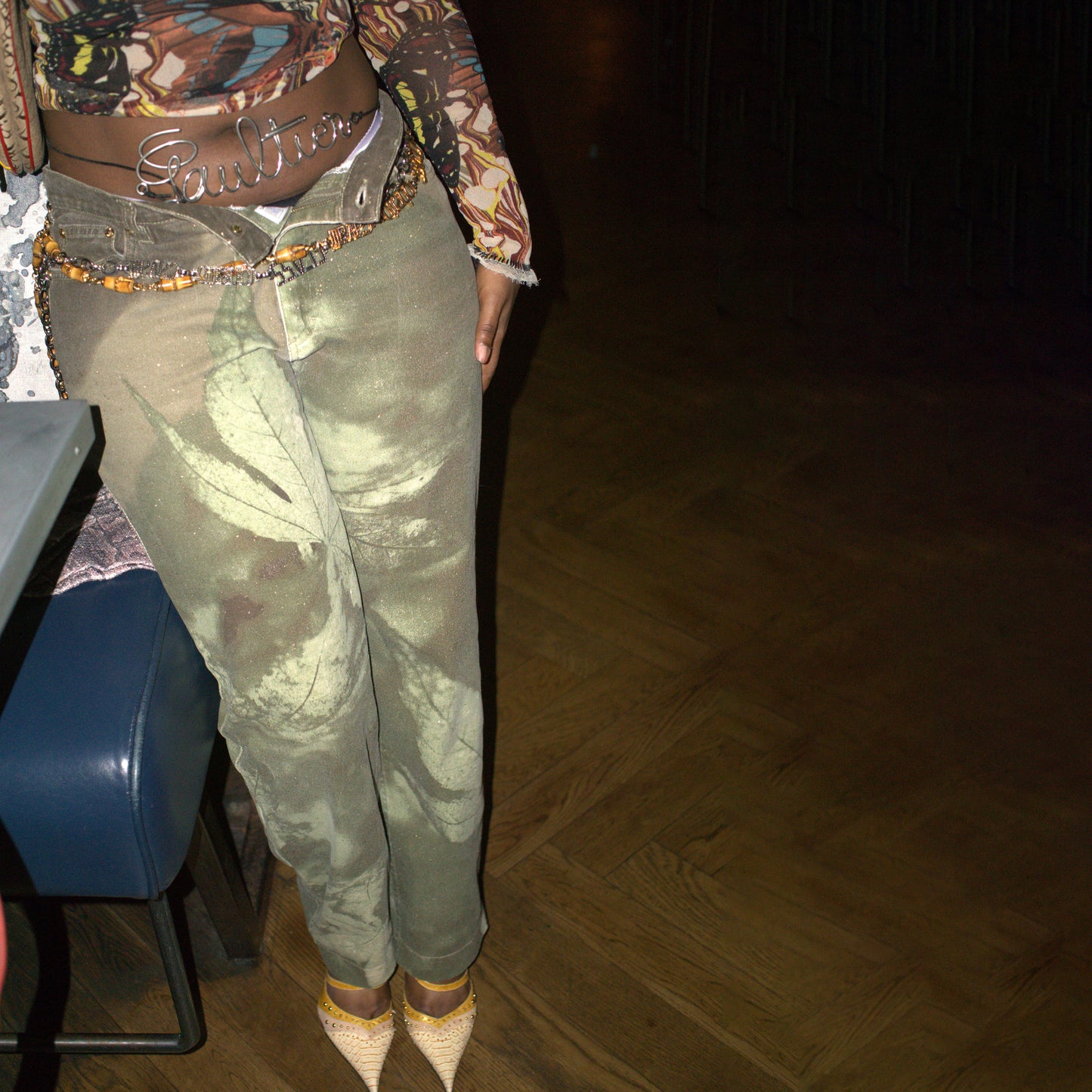 Pantalon Roberto Cavalli à imprimé cannabis