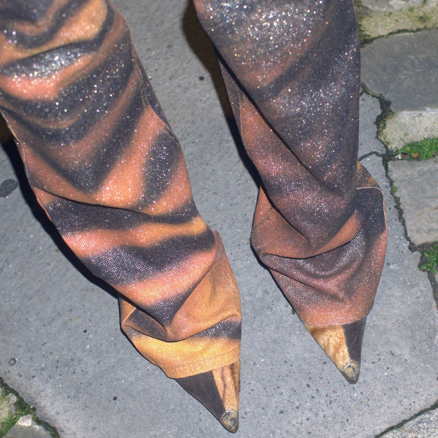 Bottes Roberto Cavalli en patchwork cuir et fourrure - EU38 | UK5 | US6,5
