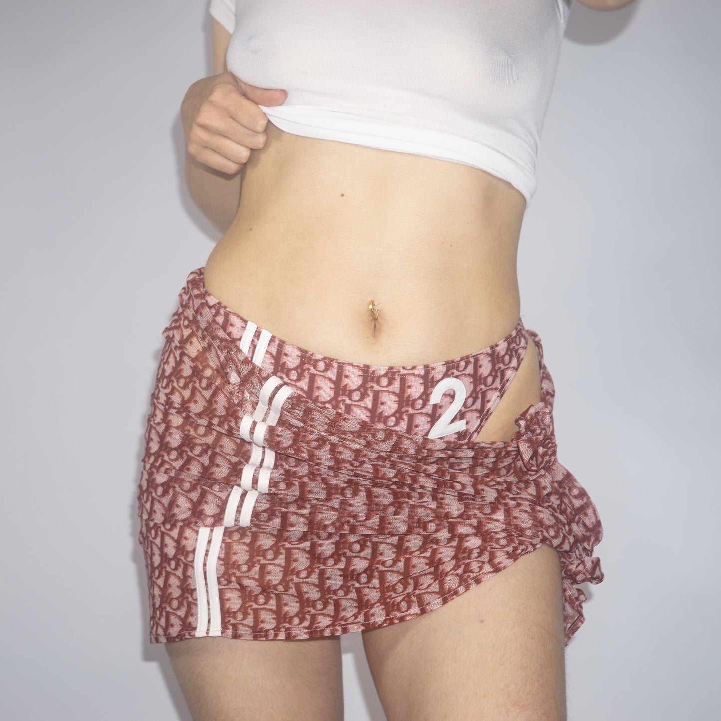 Ensemble 2 pièces paréo et string Dior monogramme bordeaux trotter - S/S2002