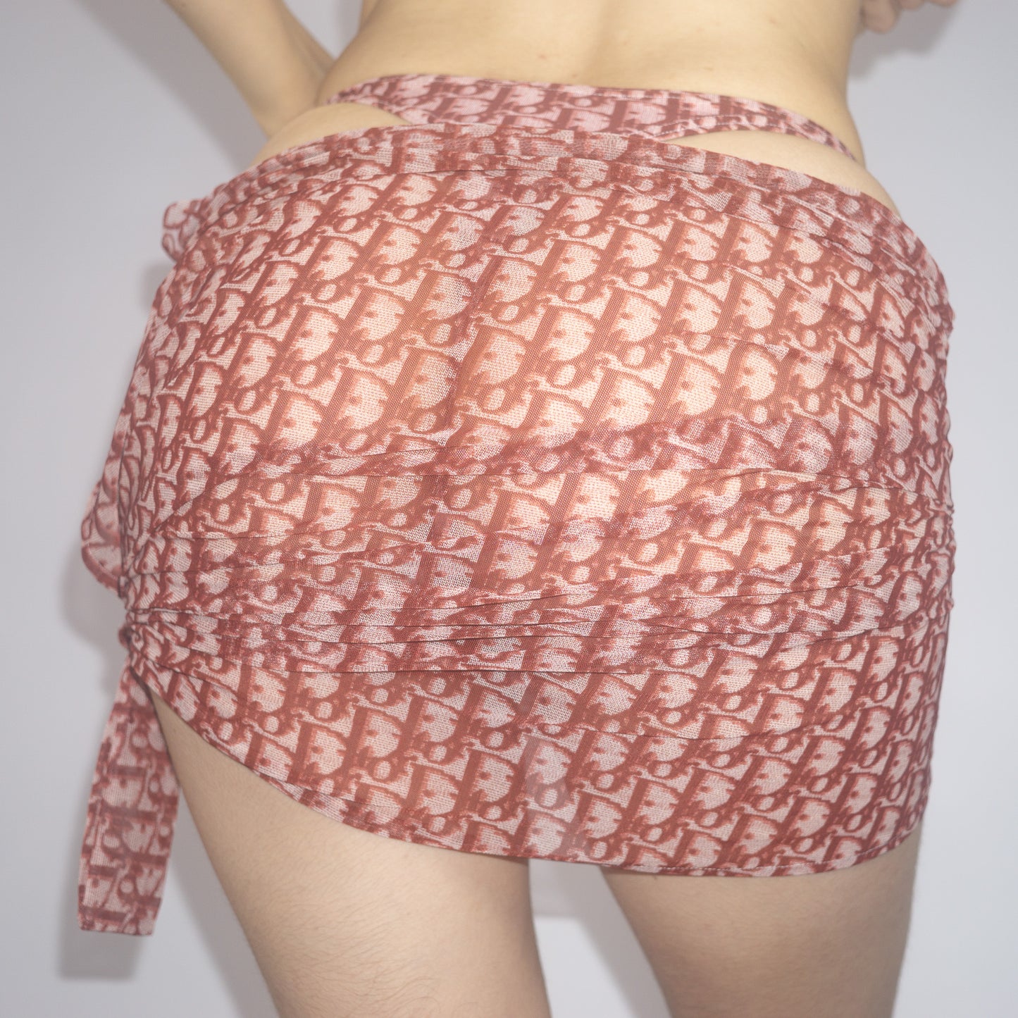 Ensemble 2 pièces paréo et string Dior monogramme bordeaux trotter - S/S2002