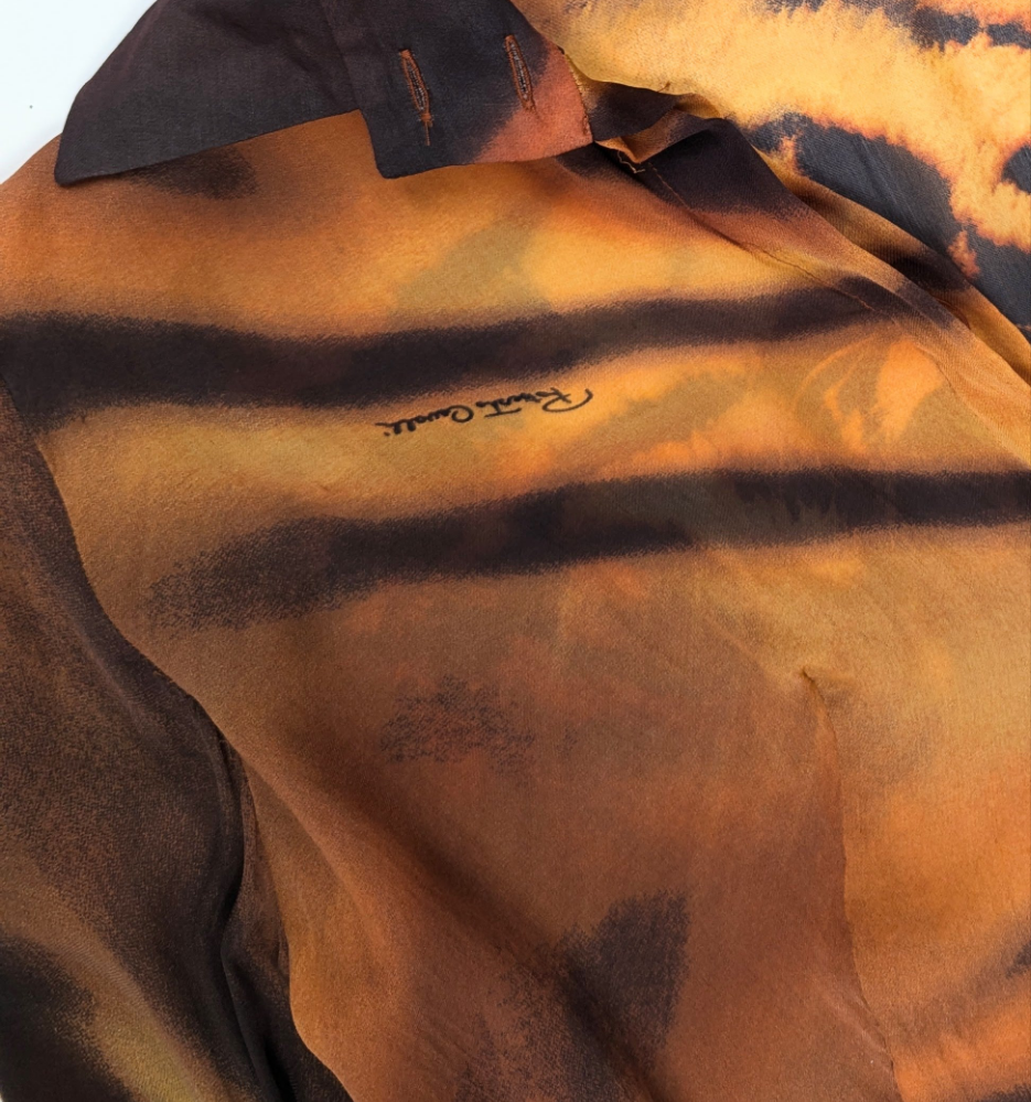 Chemise en soie et fourrure Roberto Cavalli - F/W 2000