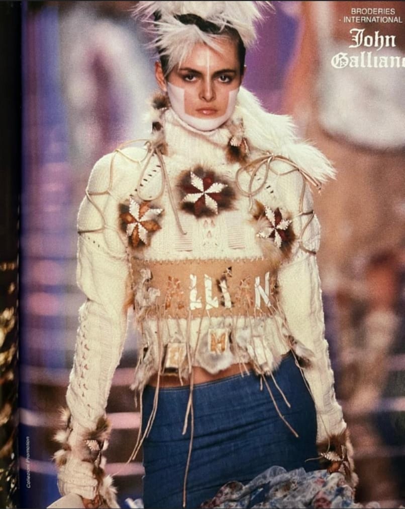 Sac en daim et fourrure John Galliano