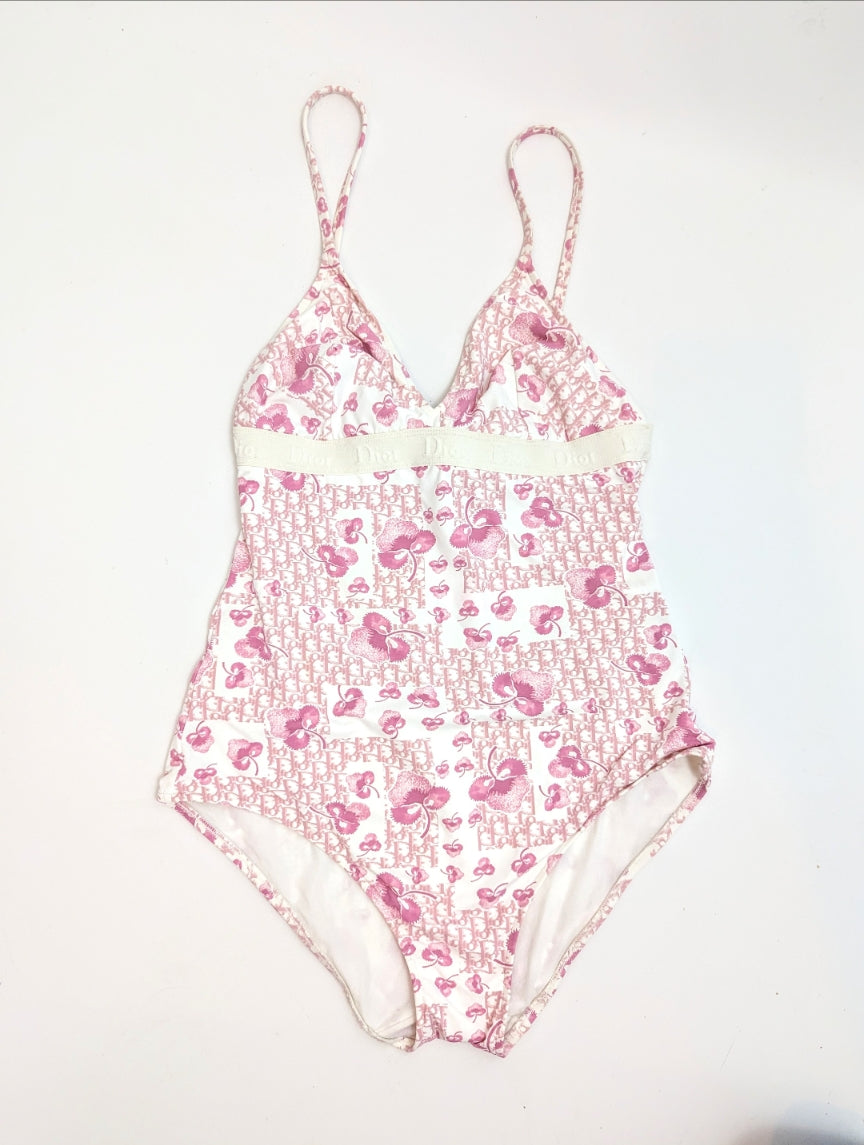 Maillot de bain monogramme rose Dior par Galliano 2005 Cherry Blossom