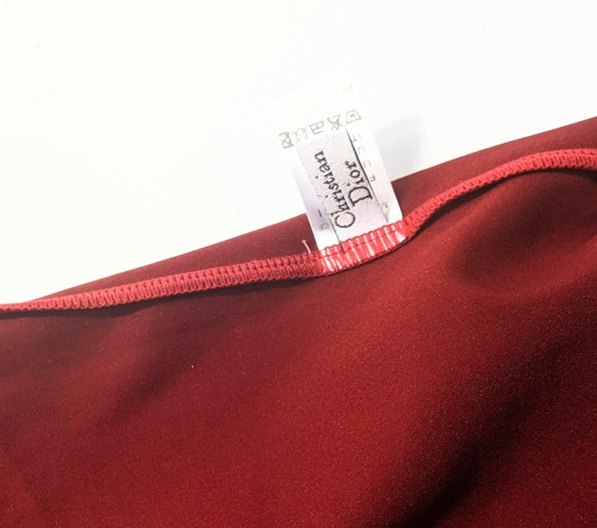 Robe nuisette satinée bordeau mesh Dior - S/M