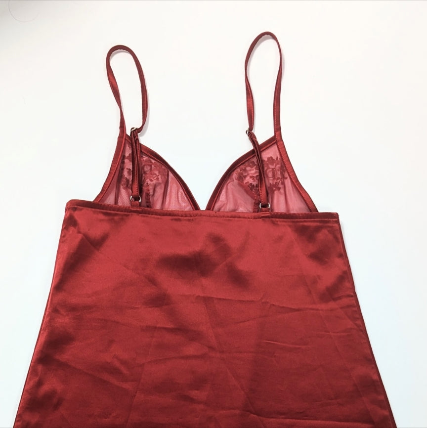 Robe nuisette satinée bordeau mesh Dior - S/M