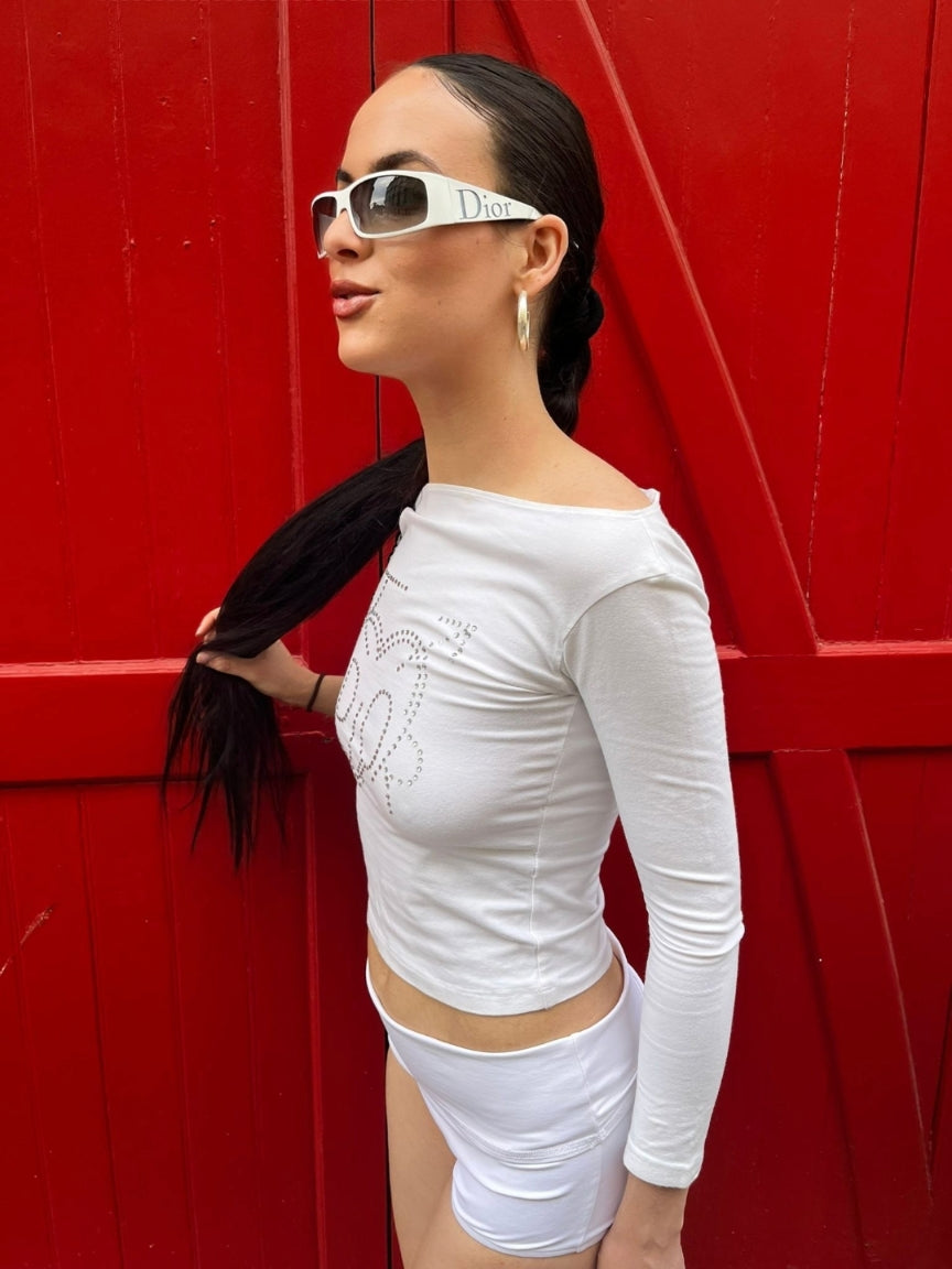 Ensemble top et micro short à strass - Dior par Galliano
