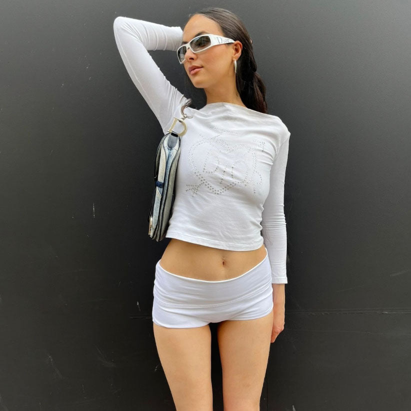 Ensemble top et micro short à strass - Dior par Galliano