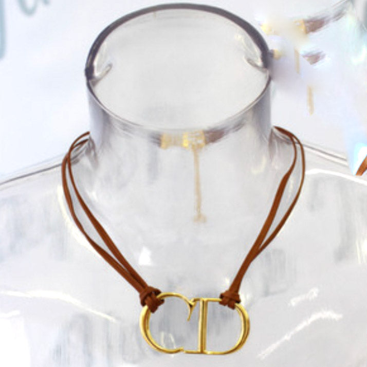 Collier Dior par Gallaino en cuir "CD"