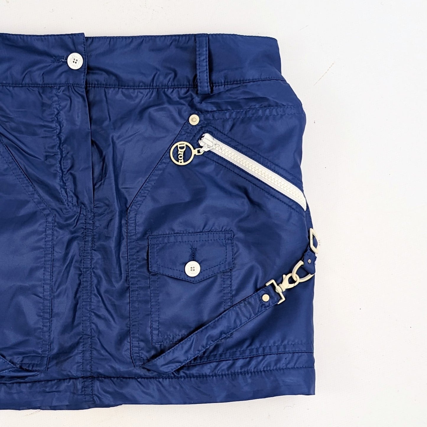 Mini jupe bleu Dior par Galliano - Collection Golf A/W2004 - M