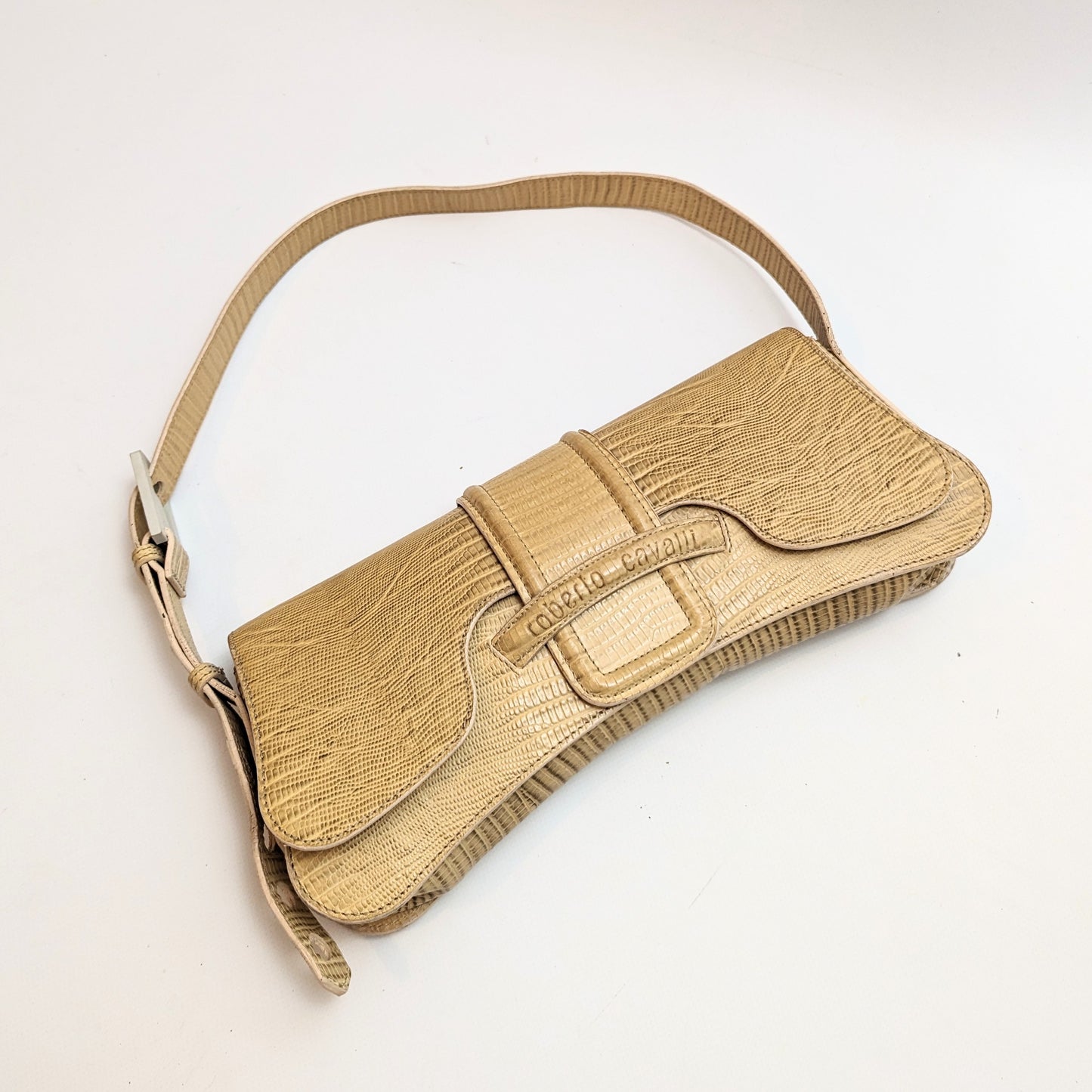 Sac Roberto Cavalli en cuir beige