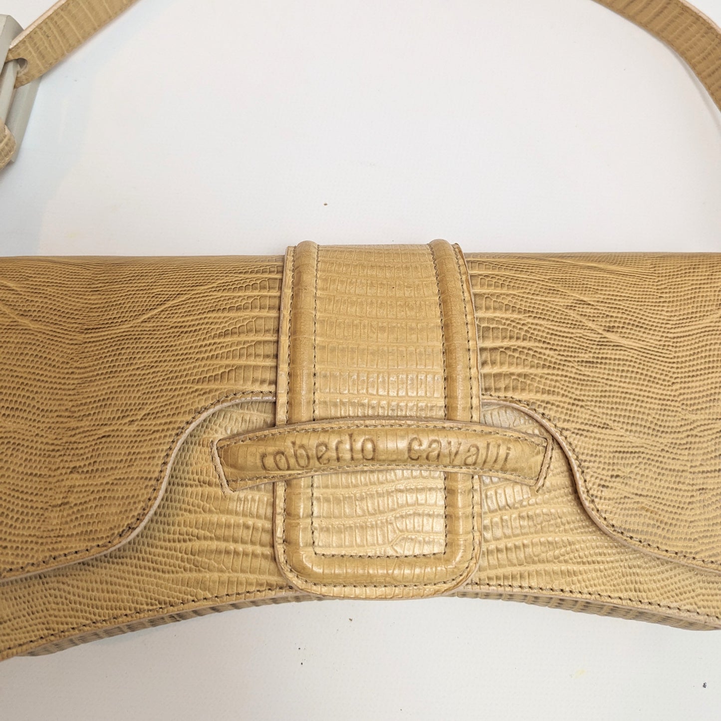 Sac Roberto Cavalli en cuir beige