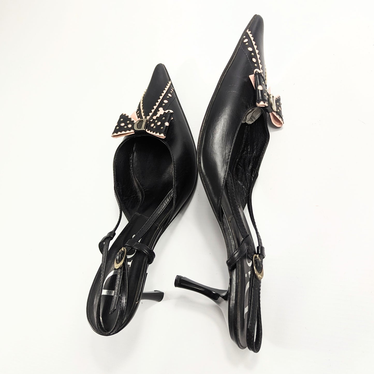Sandales slingback bicolore Dior par Galliano - EU39,5|6,5UK|8,5US