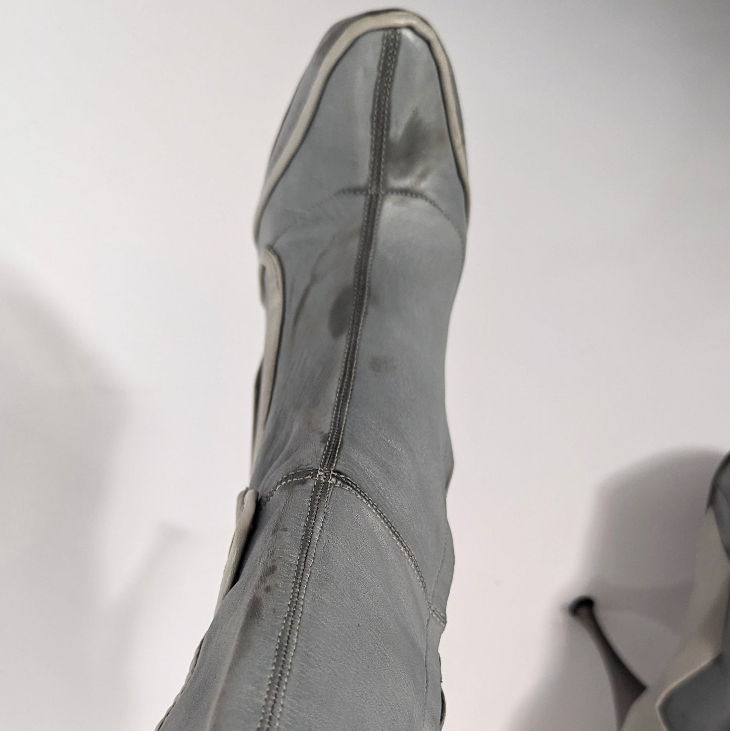 Celine high boots in grey leather -FW2008
