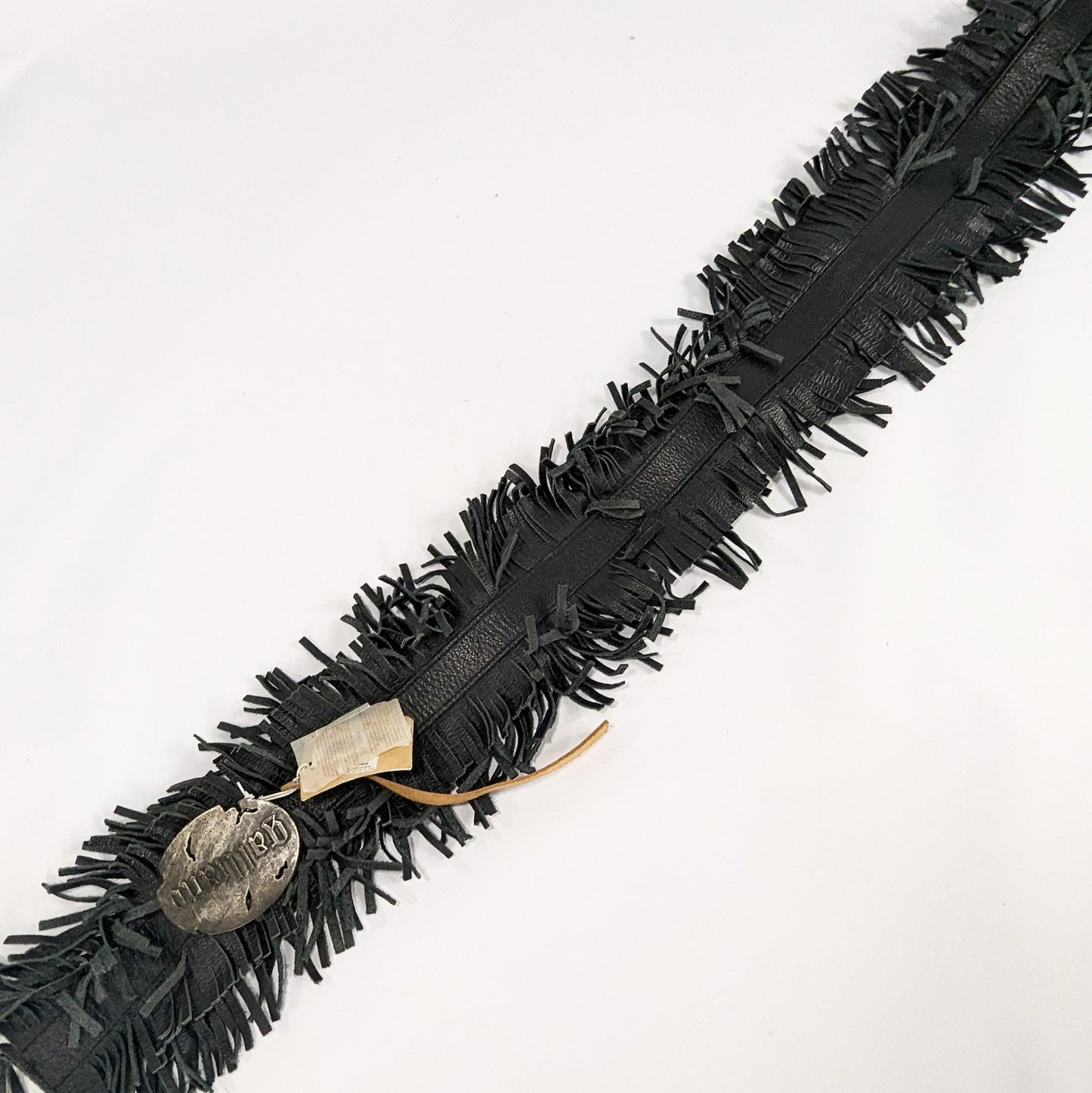 Ceinture Galliano cuir frange
