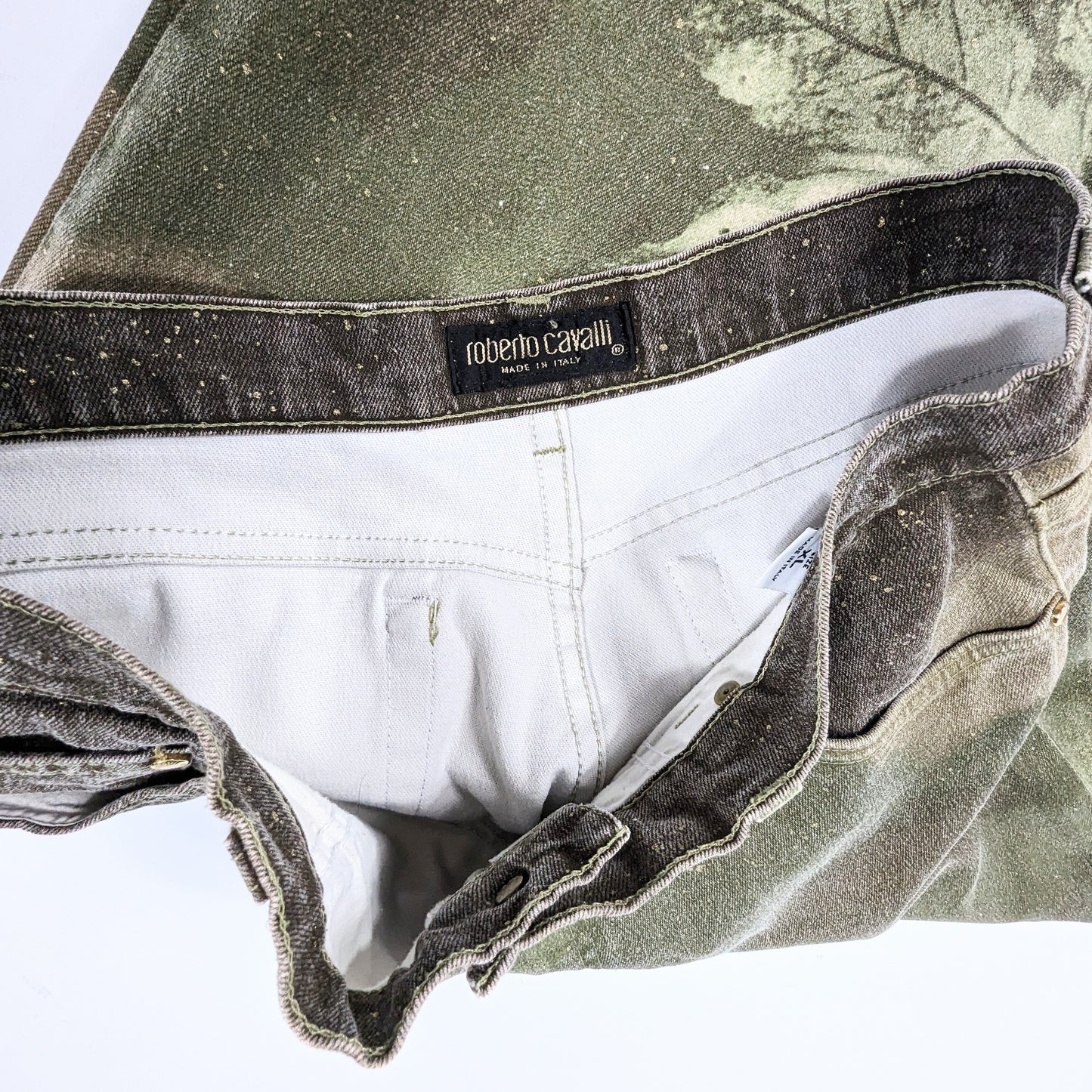 Pantalon Roberto Cavalli à imprimé cannabis