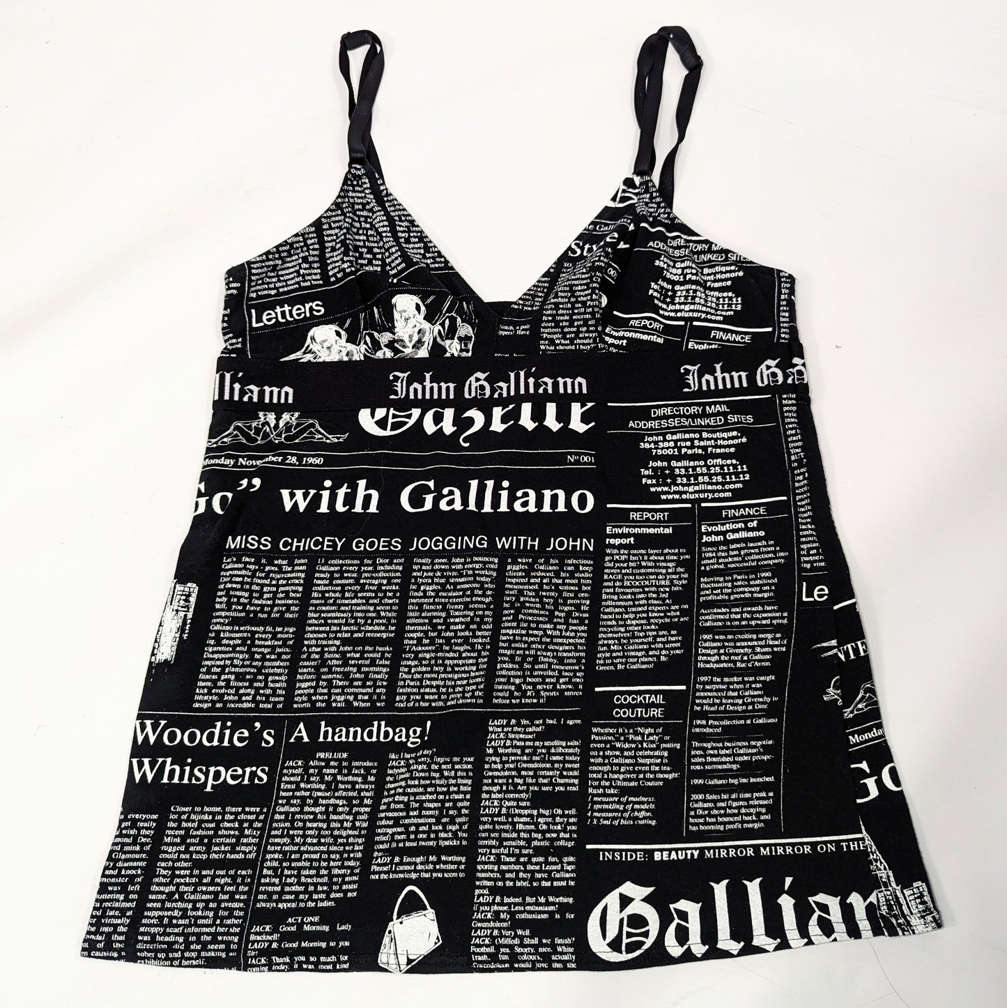 Galliano "Gazette" tank top - L