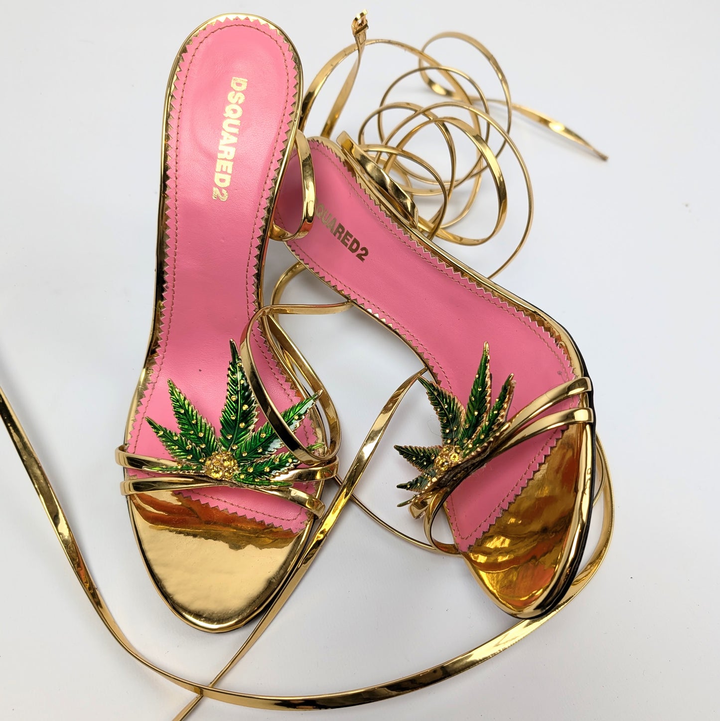 Sandales à lien Dsquared2 "Marijuana leaf" S/S 2005 - EU40|7UK|9US