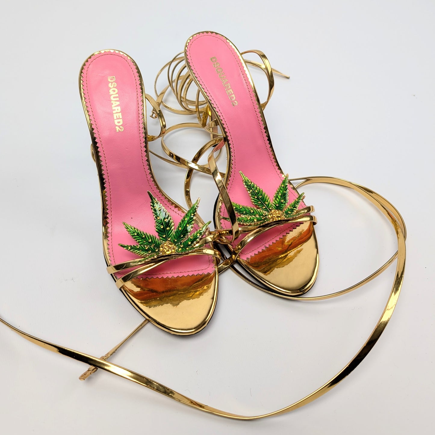 Sandales à lien Dsquared2 "Marijuana leaf" S/S 2005 - EU40|7UK|9US