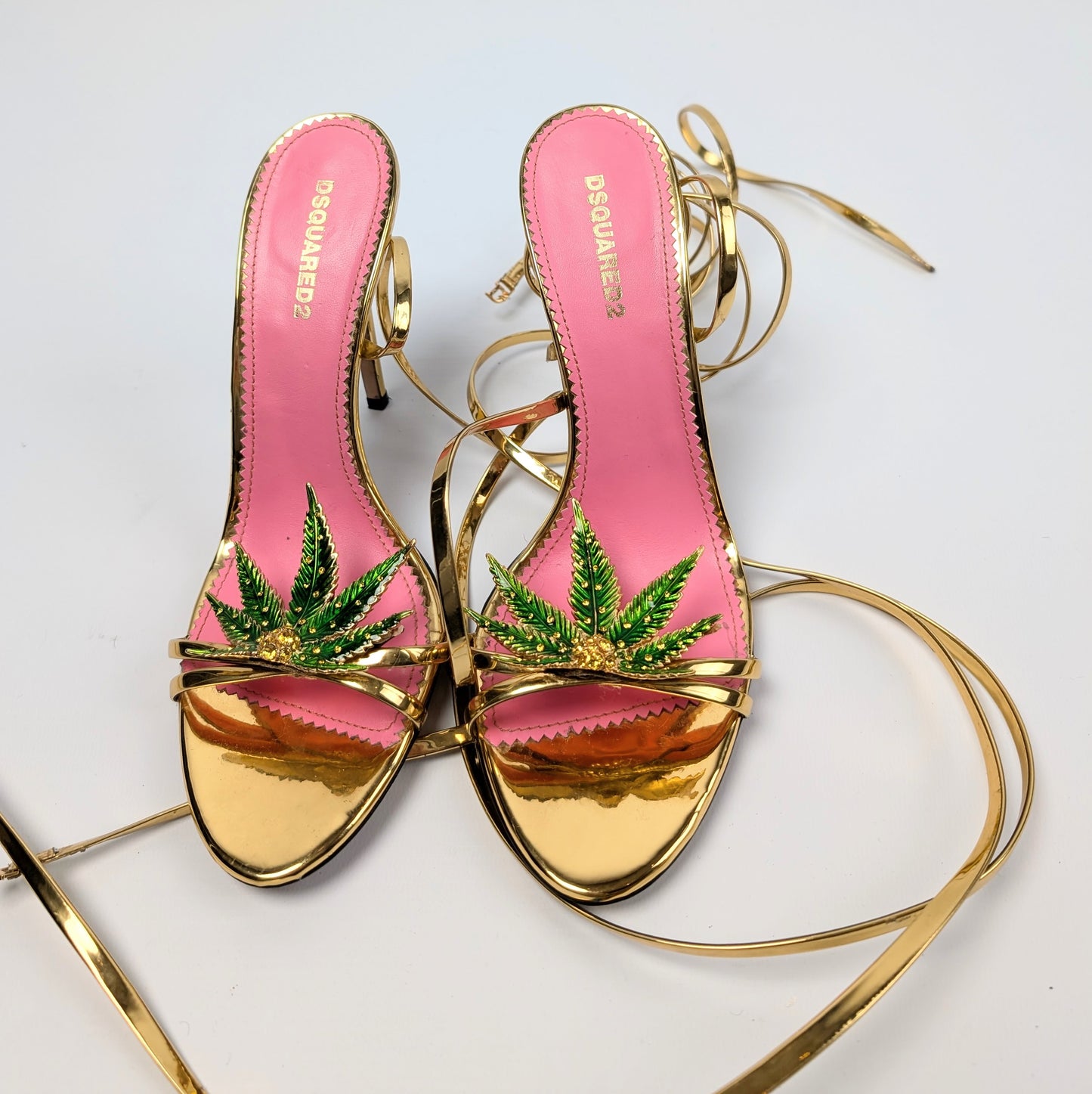 Sandales à lien Dsquared2 "Marijuana leaf" S/S 2005 - EU40|7UK|9US
