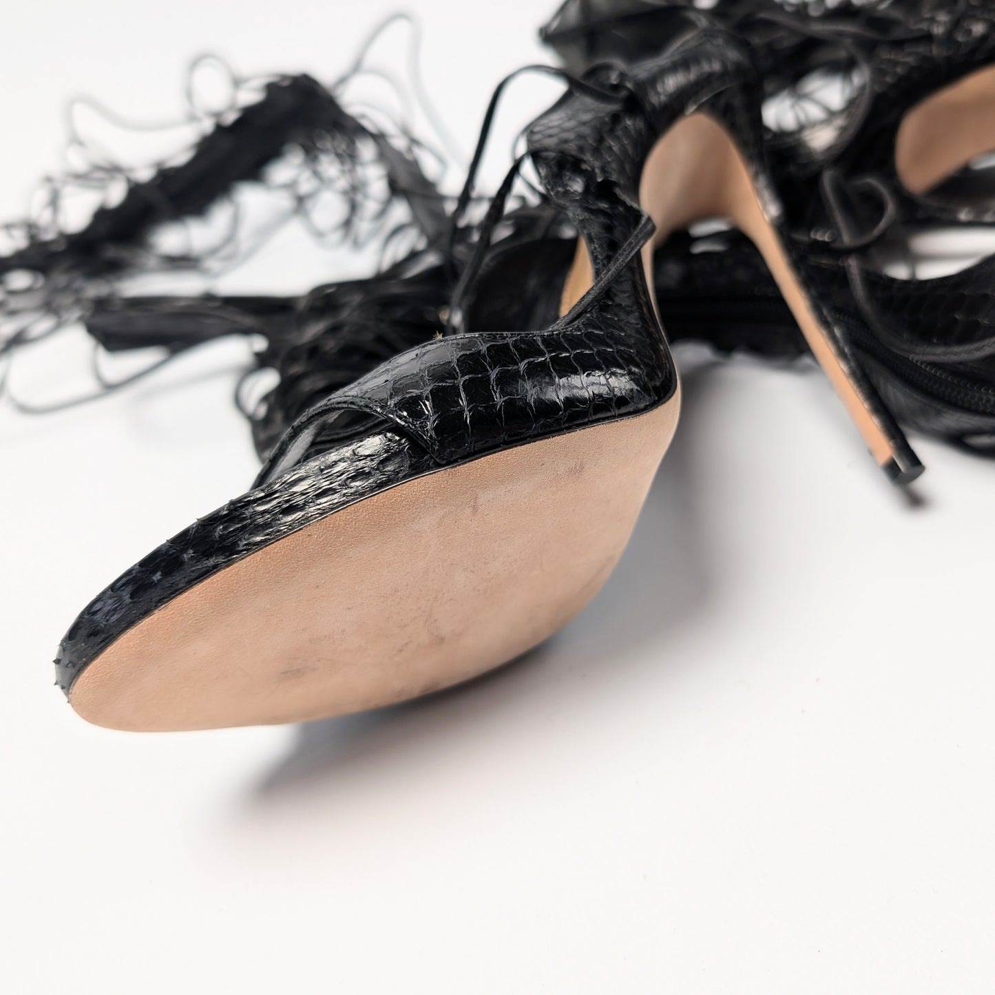 Dsquared2 Black High Lace-Up Sandals - EU41|8UK|10US