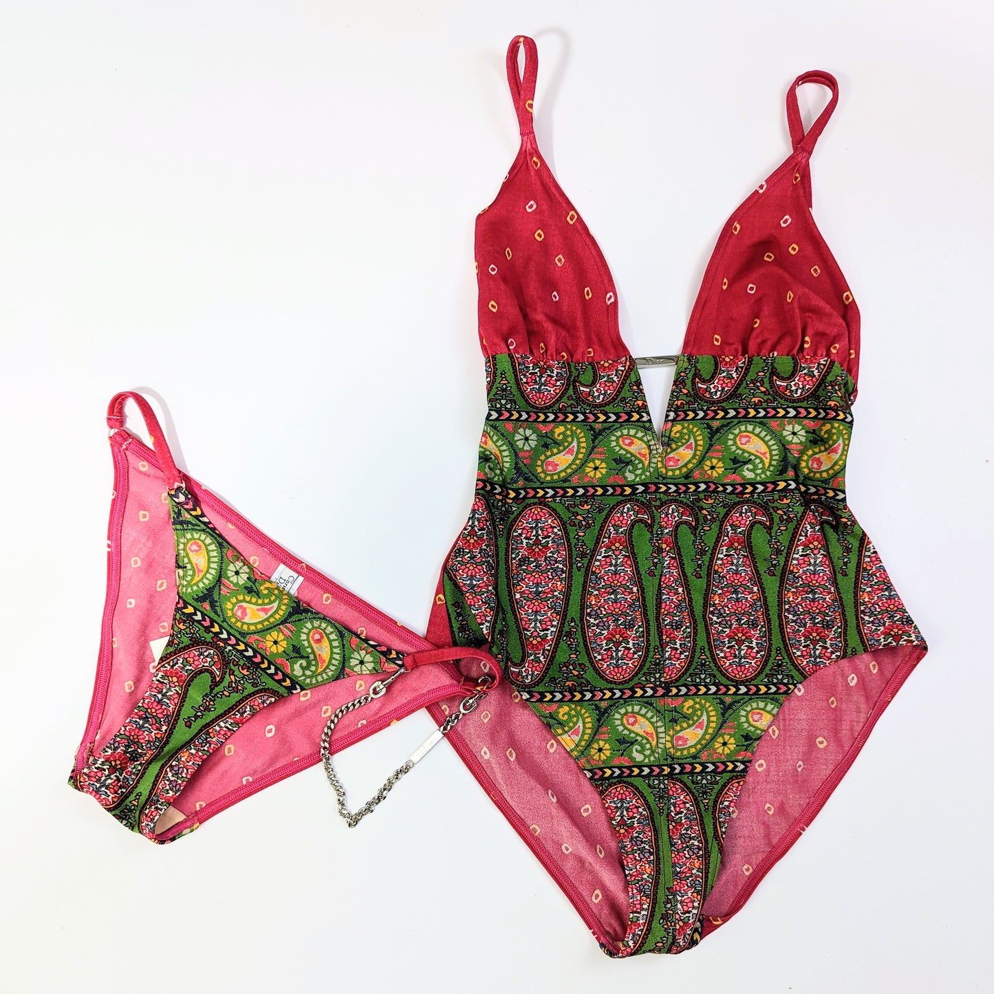Maillot de bain motif patchwork de cachemire Dior par Galliano S/S 2004
