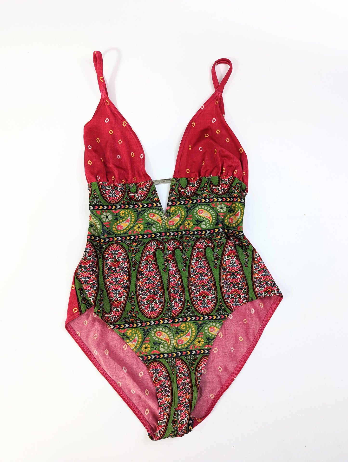 Maillot de bain motif patchwork de cachemire Dior par Galliano S/S 2004
