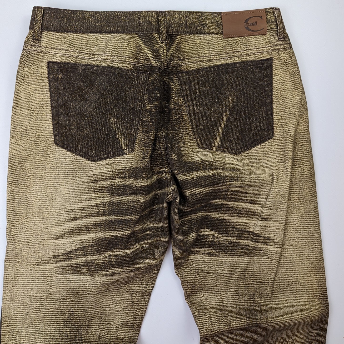 Jeans Roberto Cavalli delavé kaki doré - S