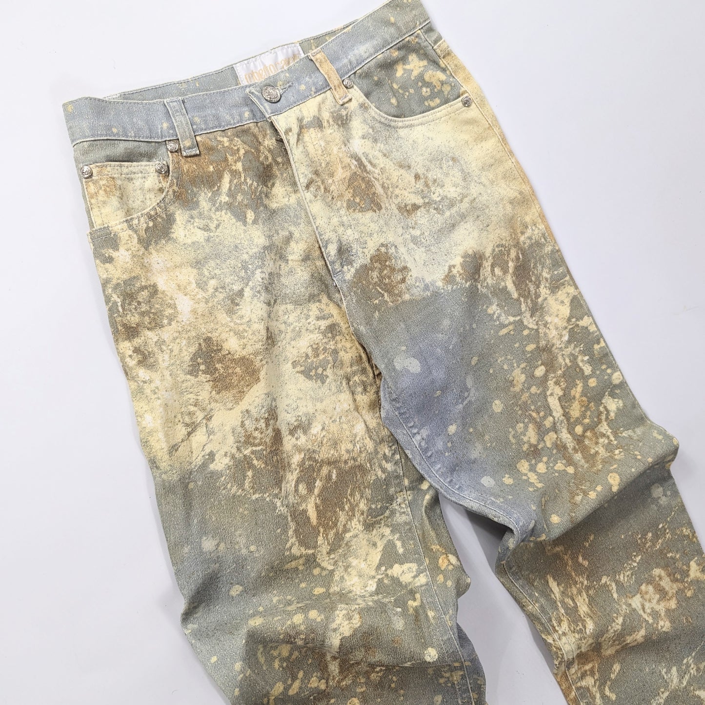 Jeans Cavalli à imprimé marbre beige - S