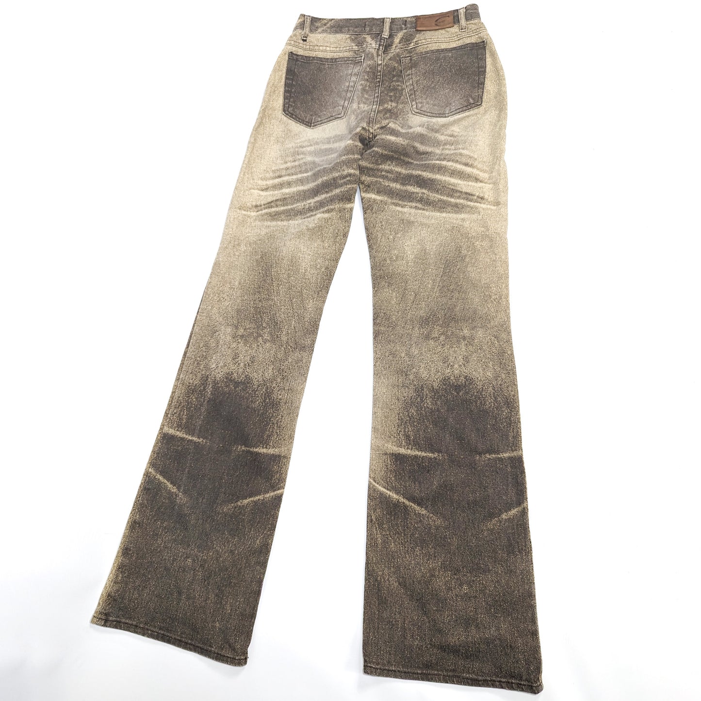 Jeans Roberto Cavalli delavé kaki doré - S