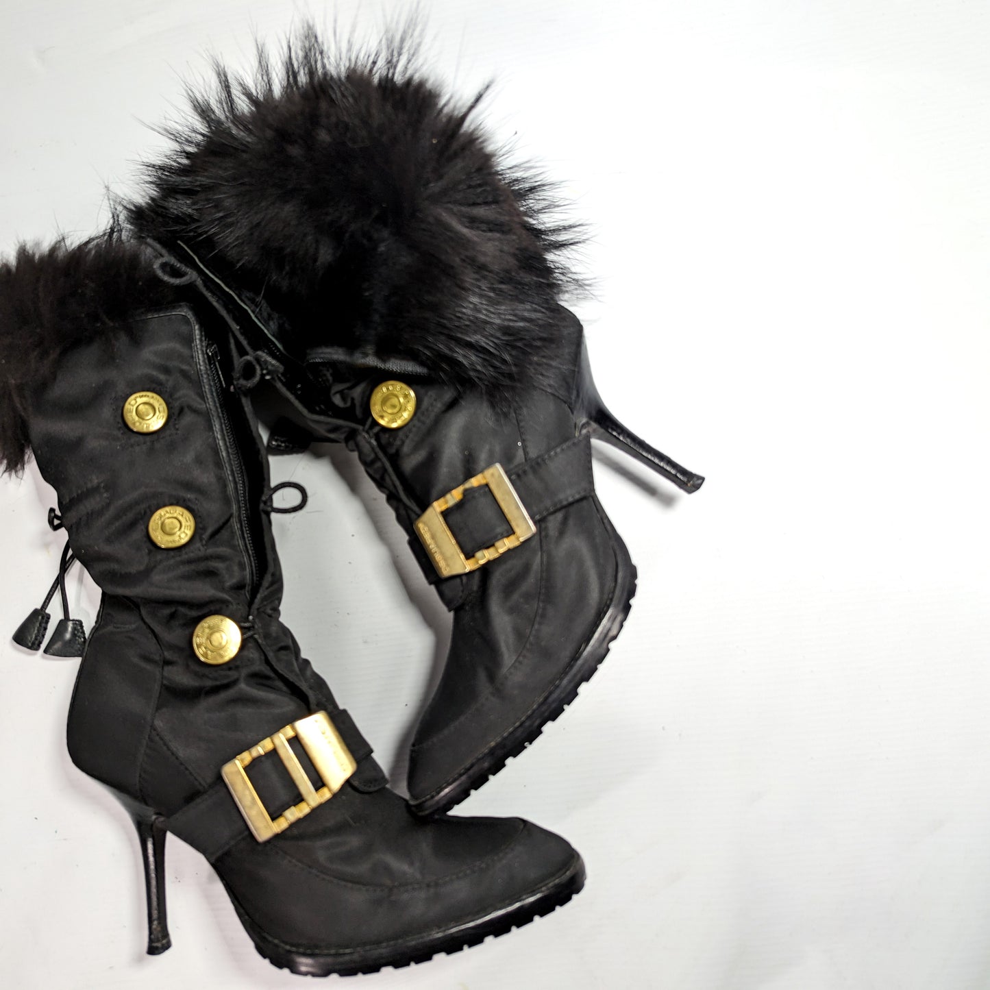 Bottes Dsquared2 noires fourrées de fourrure véritable - EU39|UK6|US8