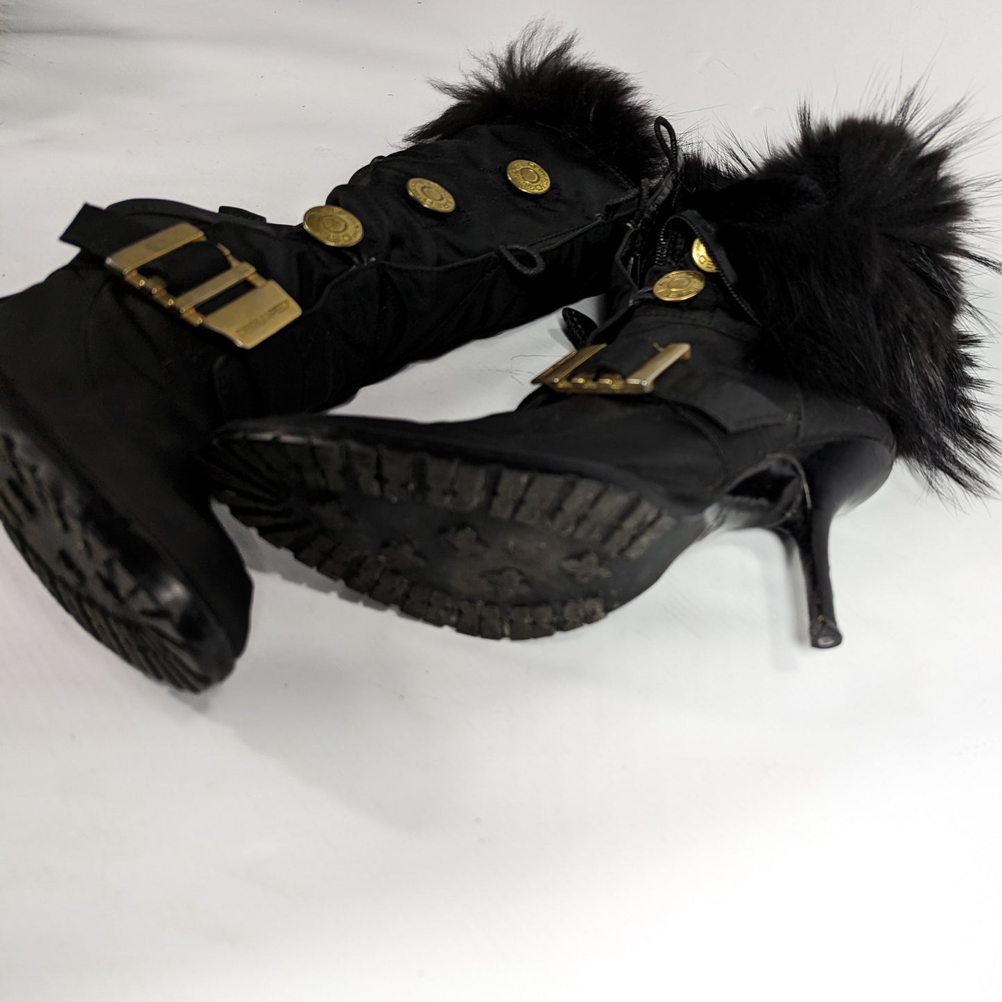Bottes Dsquared2 noires fourrées de fourrure véritable - EU39|UK6|US8