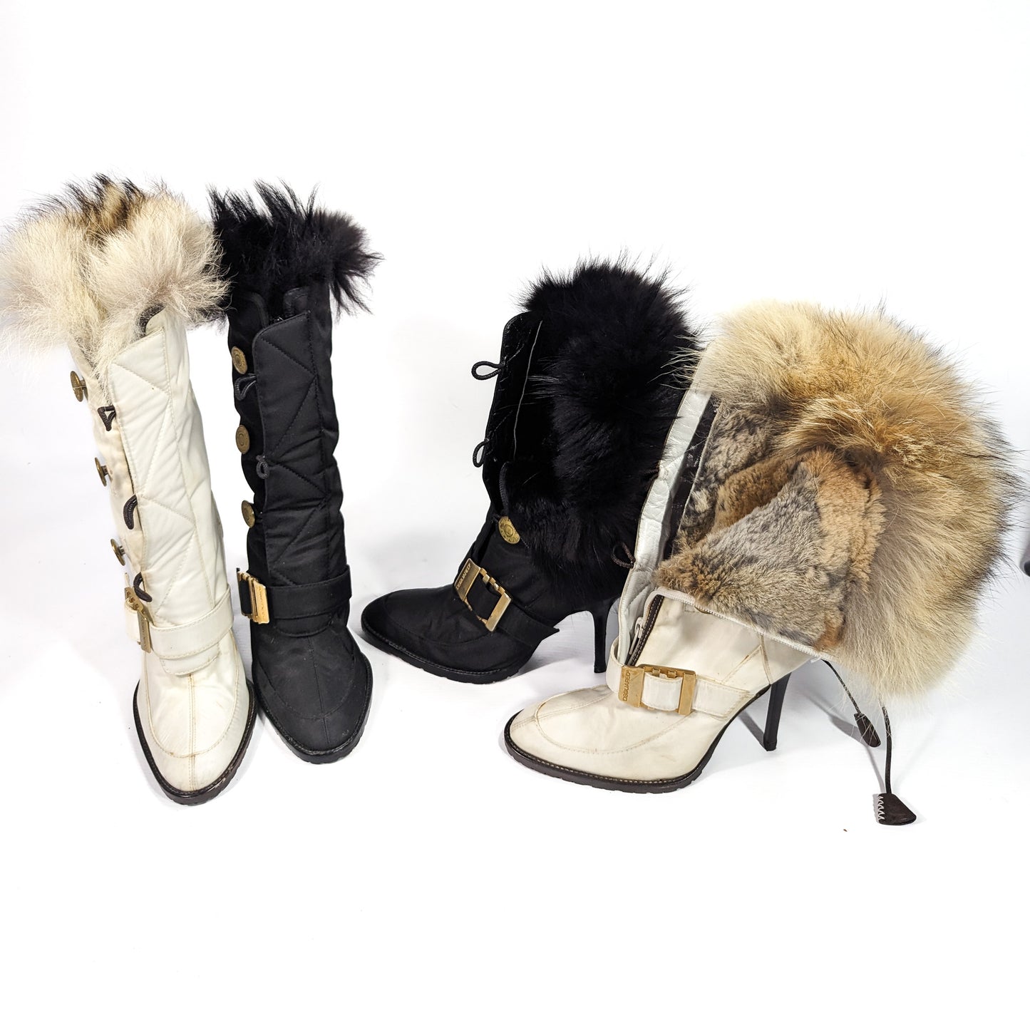 Bottes Dsquared2 noires fourrées de fourrure véritable - EU39|UK6|US8