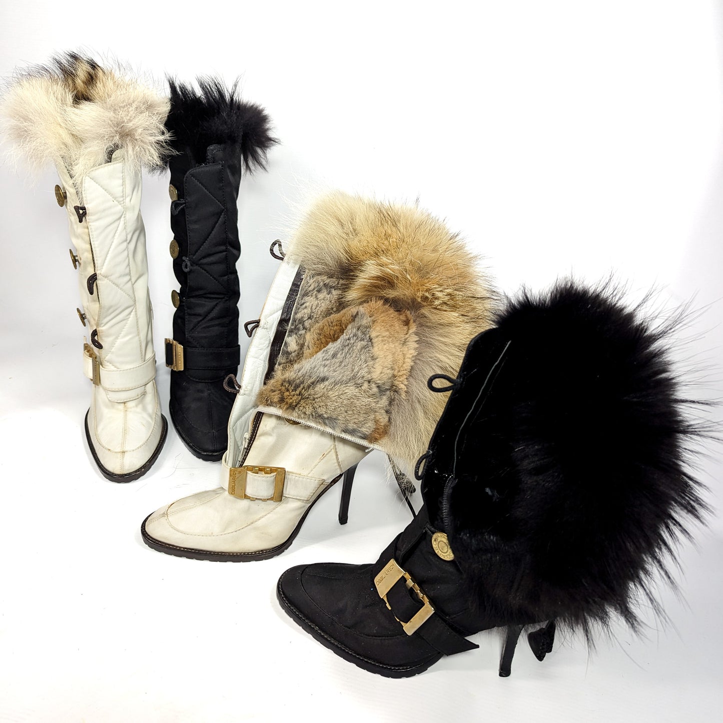 Bottes Dsquared2 noires fourrées de fourrure véritable - EU39|UK6|US8