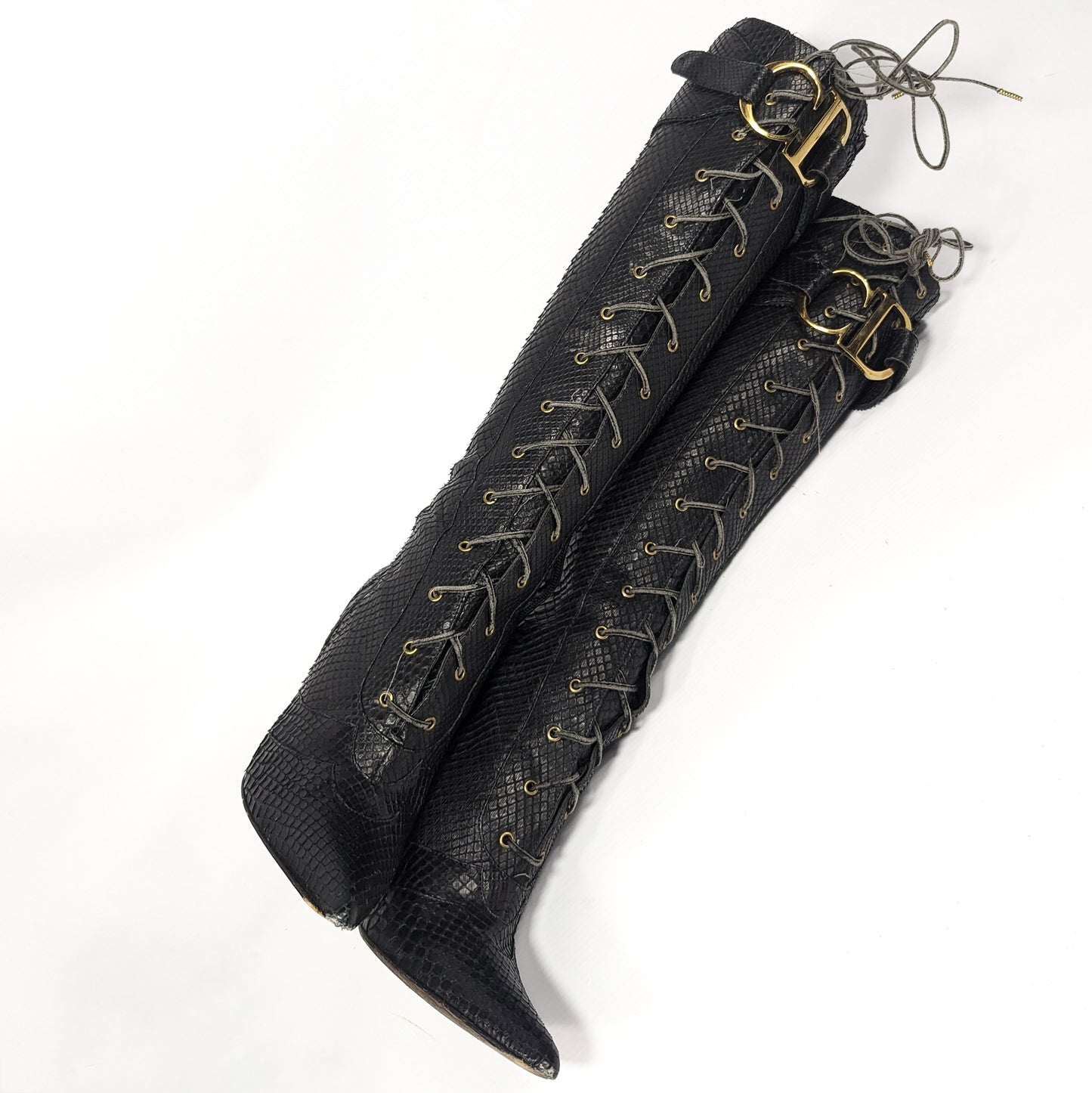 Bottes à boucle python Dior by Galliano Fall 2000 - EU37.5|UK4.5|US6.5