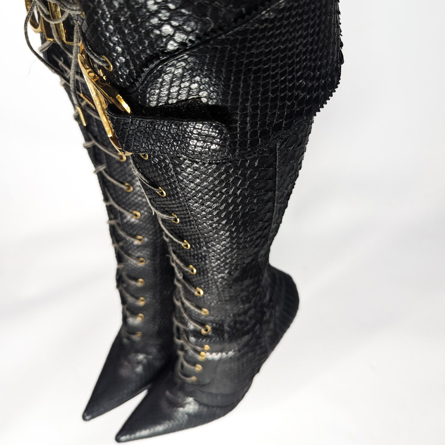 Bottes à boucle python Dior by Galliano Fall 2000 - EU37.5|UK4.5|US6.5