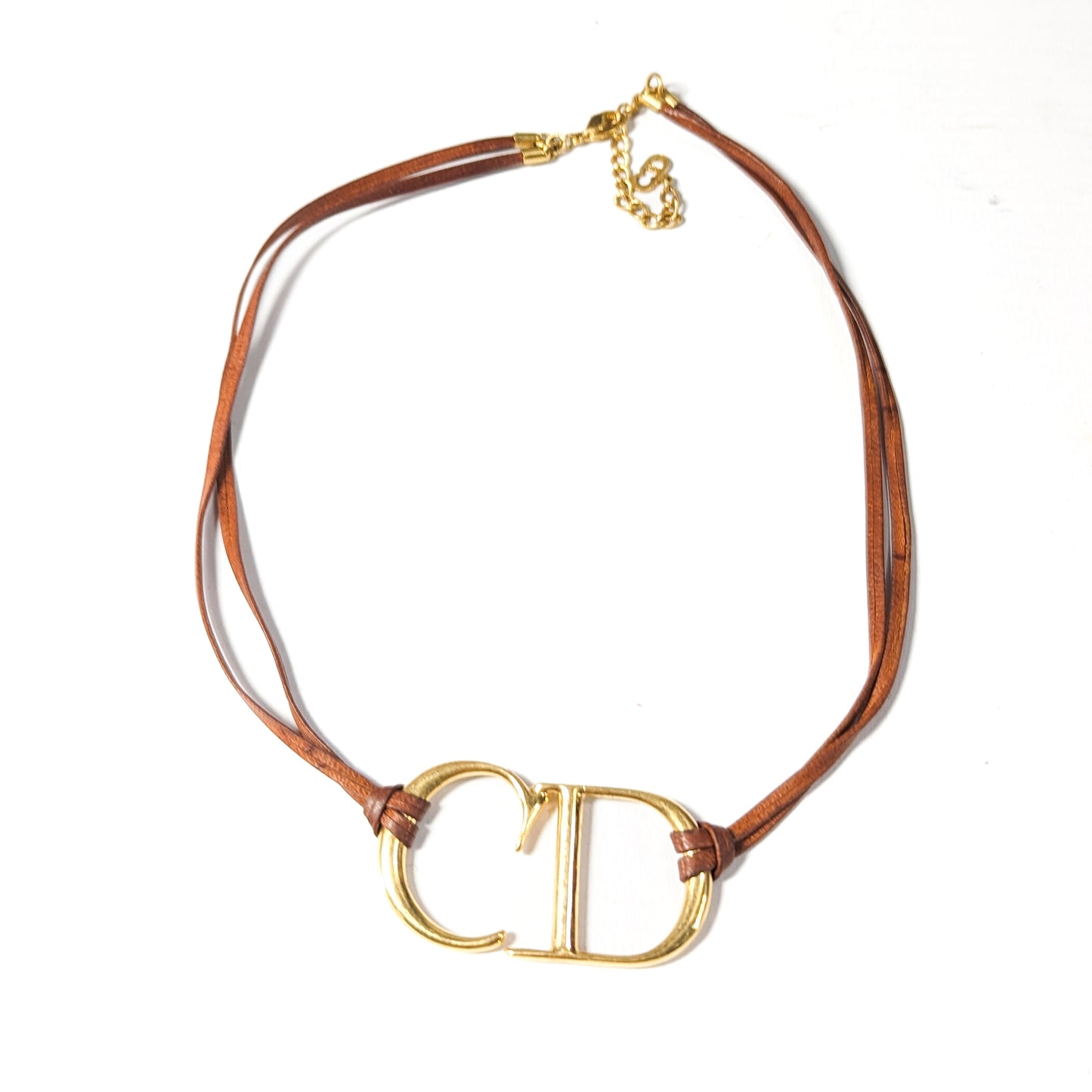 Collier Dior par Gallaino en cuir "CD"
