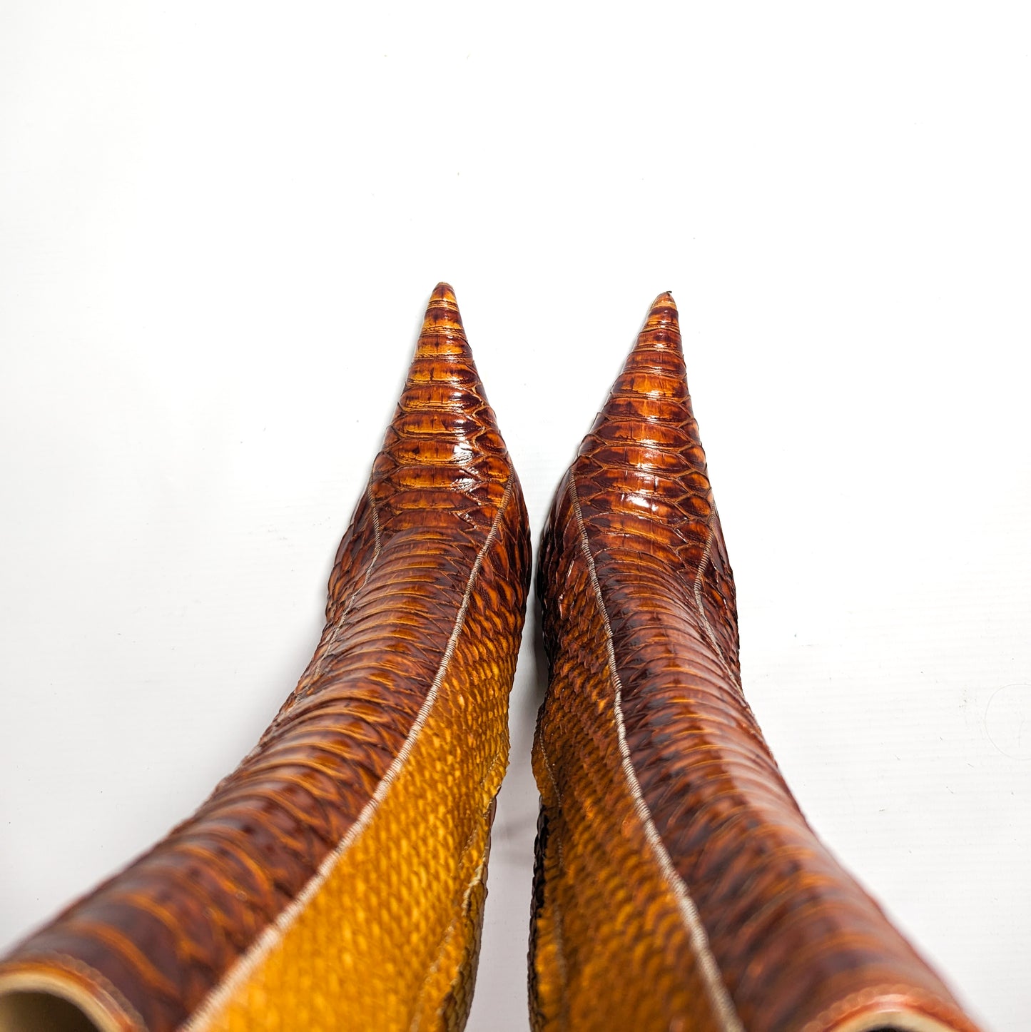 Bottines python Gianmarco Lorenzi orangé - EU38,5|5,5UK|7,5US