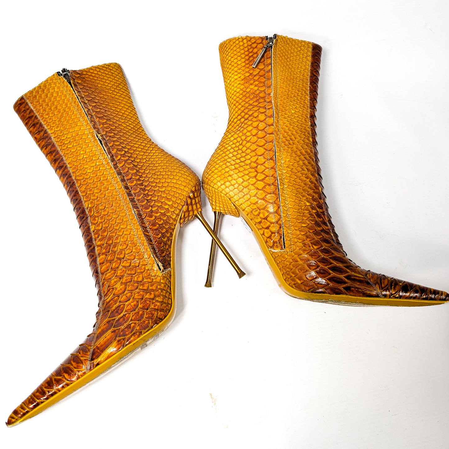 Bottines python Gianmarco Lorenzi orangé - EU38,5|5,5UK|7,5US