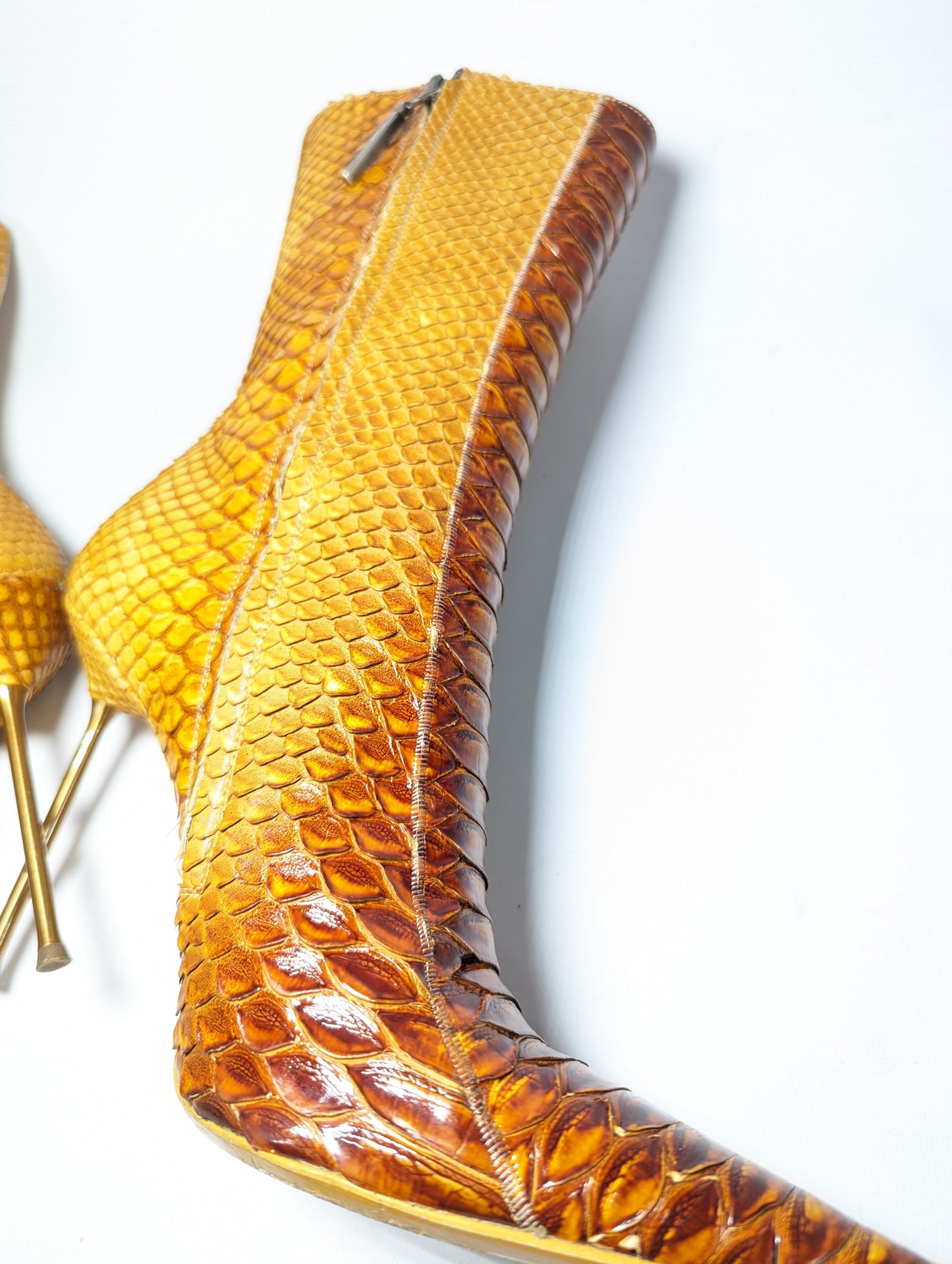 Bottines python Gianmarco Lorenzi orangé - EU38,5|5,5UK|7,5US