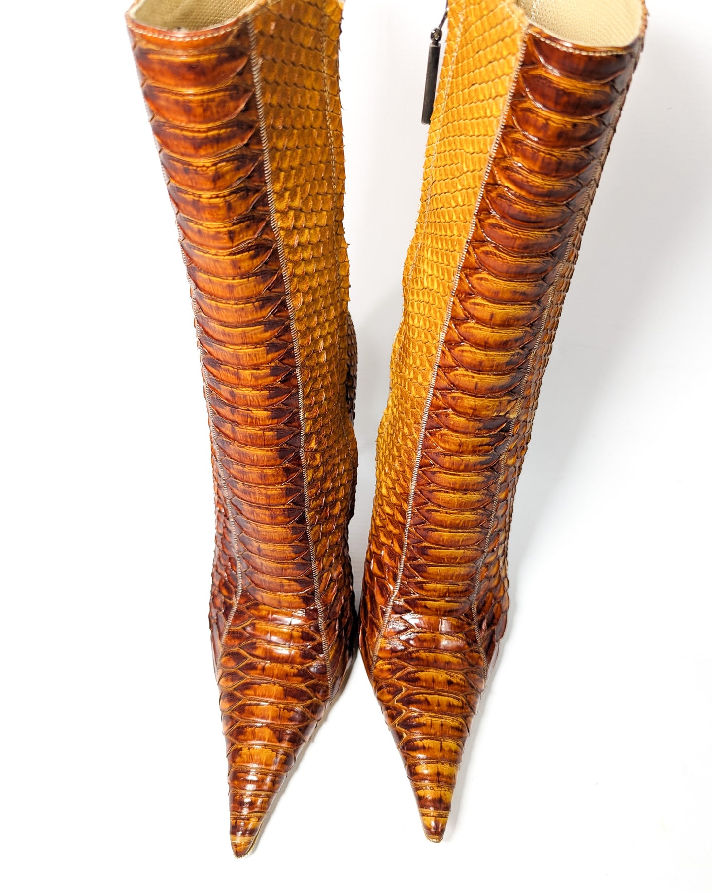 Bottines python Gianmarco Lorenzi orangé - EU38,5|5,5UK|7,5US