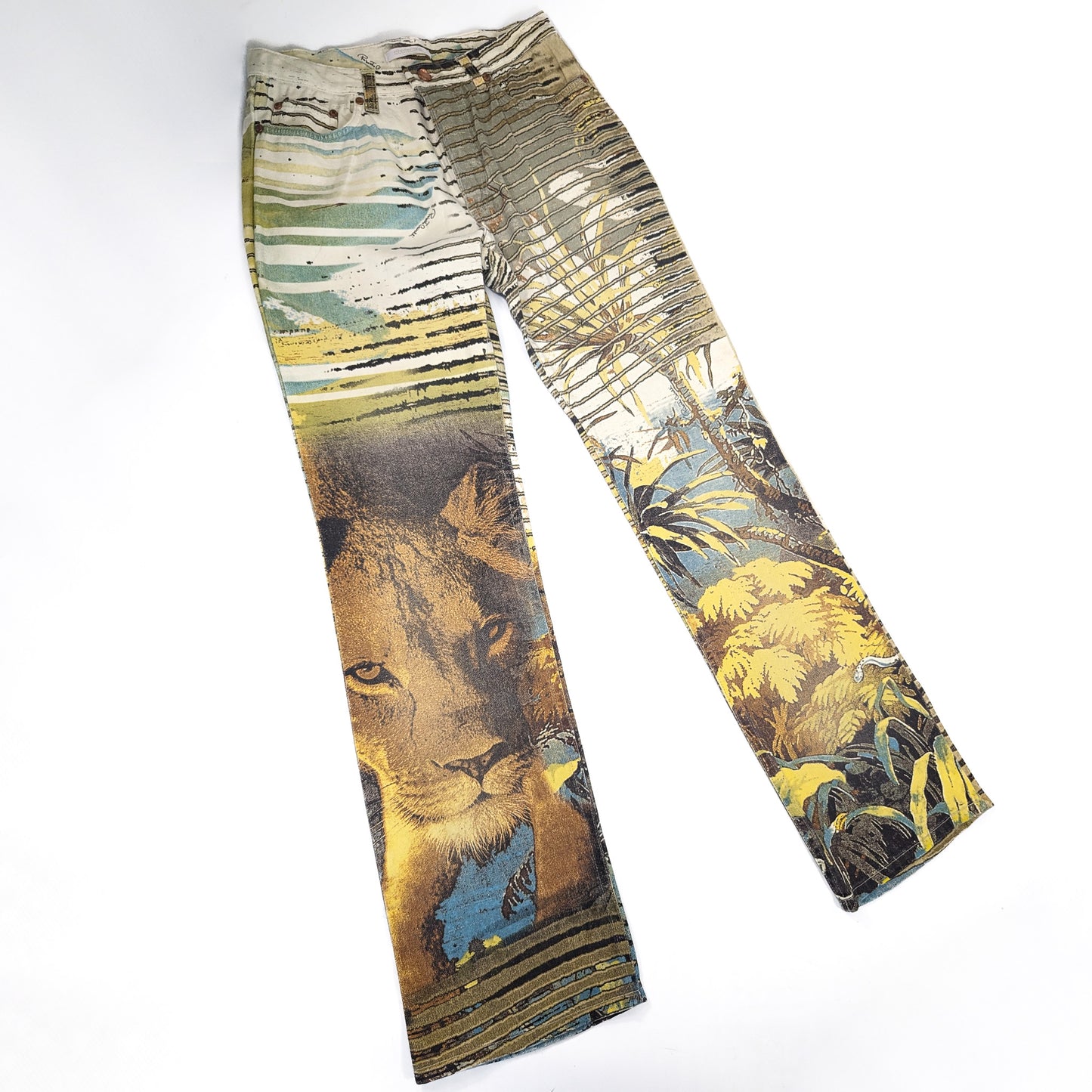 Pantalon Roberto Cavalli imprimé lion - S/S 2002 - M