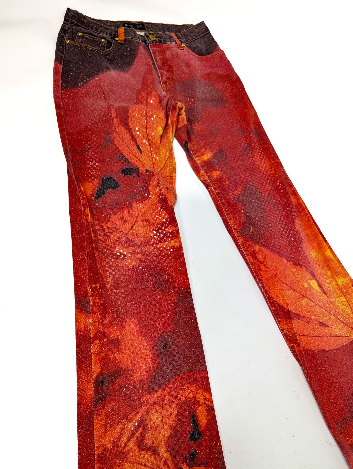 Pantalon Roberto Cavalli à imprimé cannabis - S