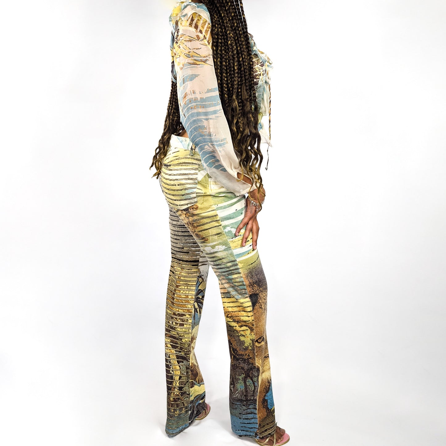 Pantalon Roberto Cavalli imprimé lion - S/S 2002 - M