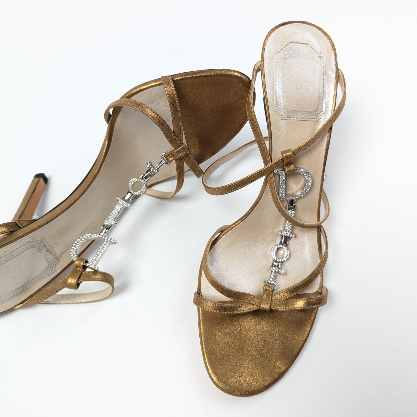 Sandales "logo" strass Dior par Galliano - EU38|5UK|7US