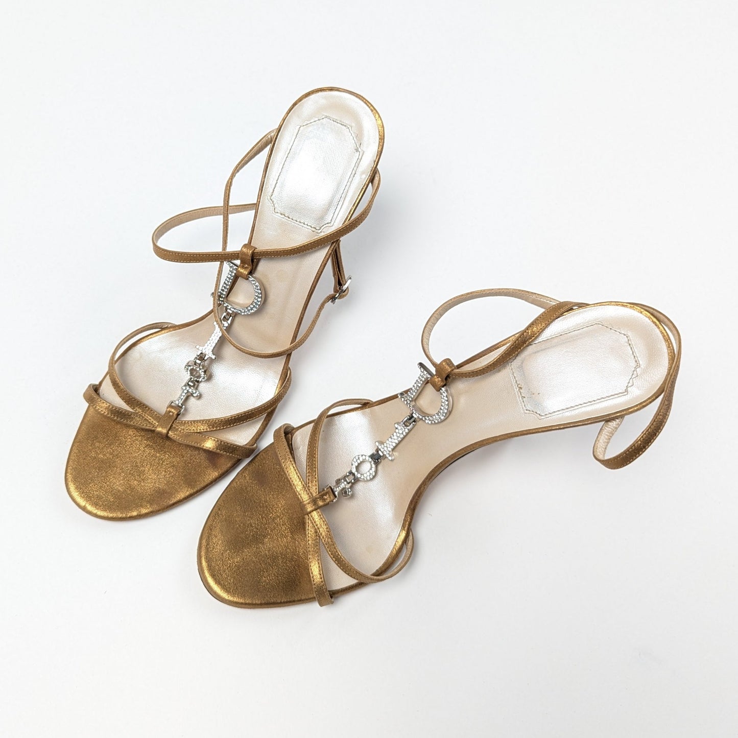 Sandales "logo" strass Dior par Galliano - EU38|5UK|7US