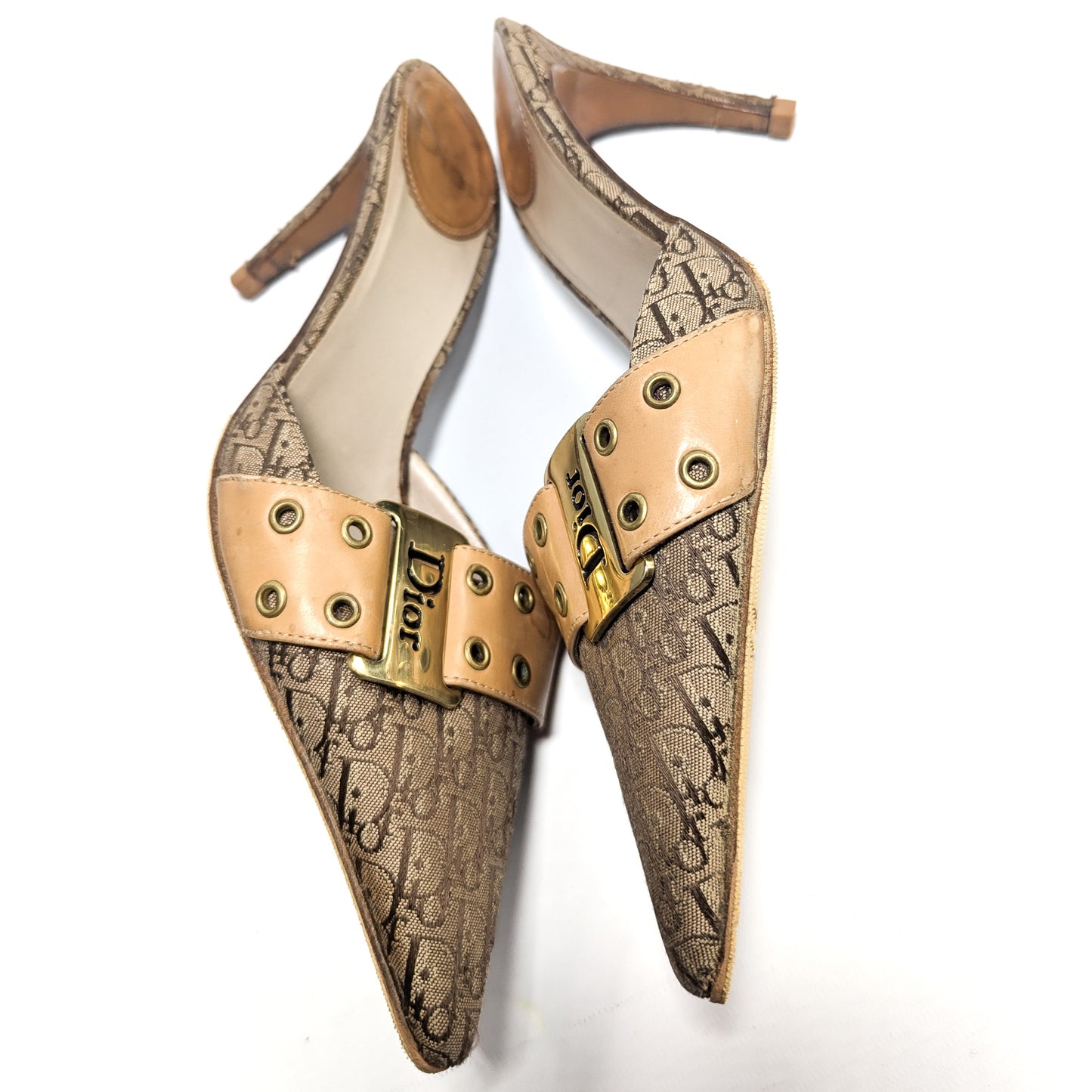 Mules monogramme beige Dior par Galliano - EU37|UK4|US6