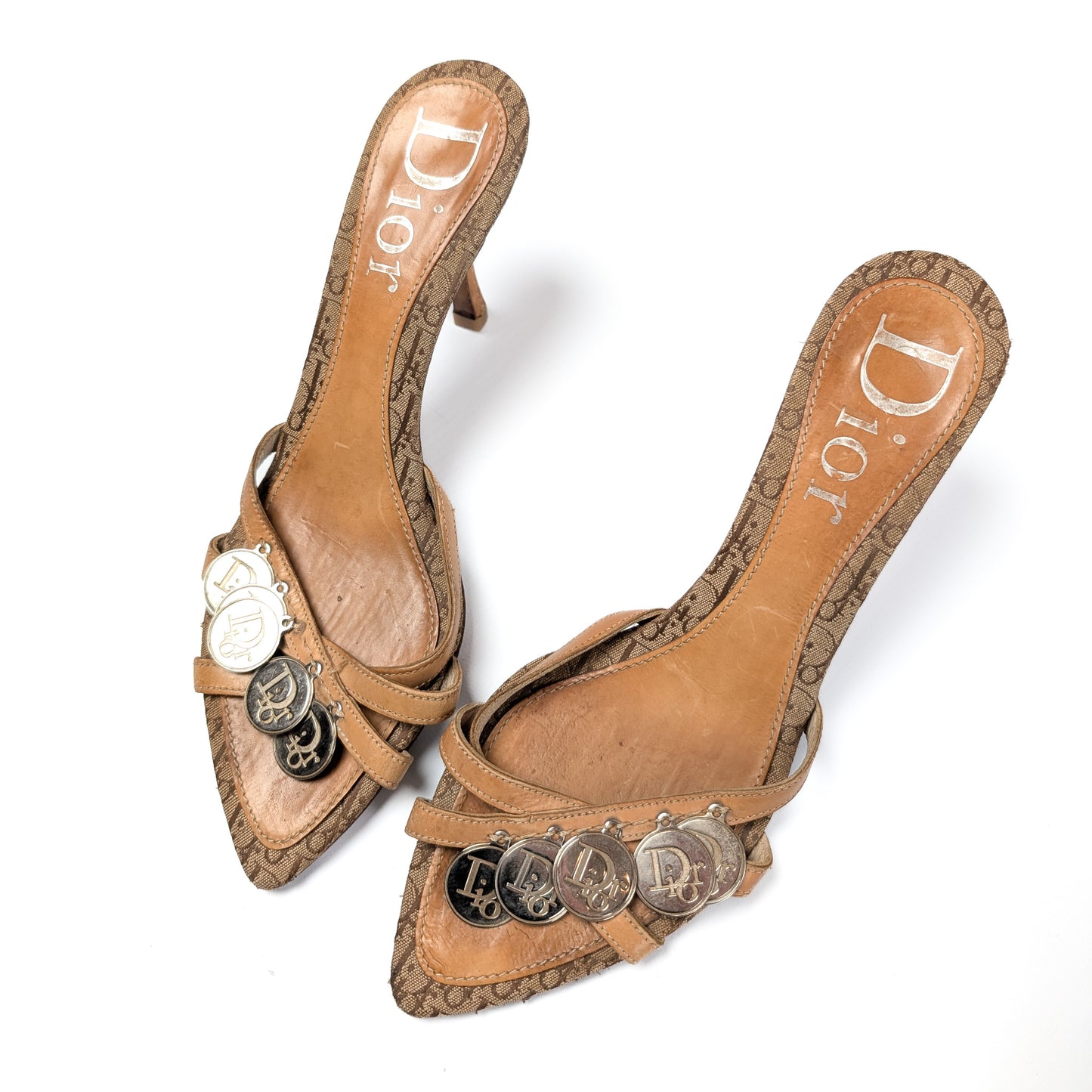 Mules monogramme ornées de pièces Dior par Galliano - EU38|UK5|US7