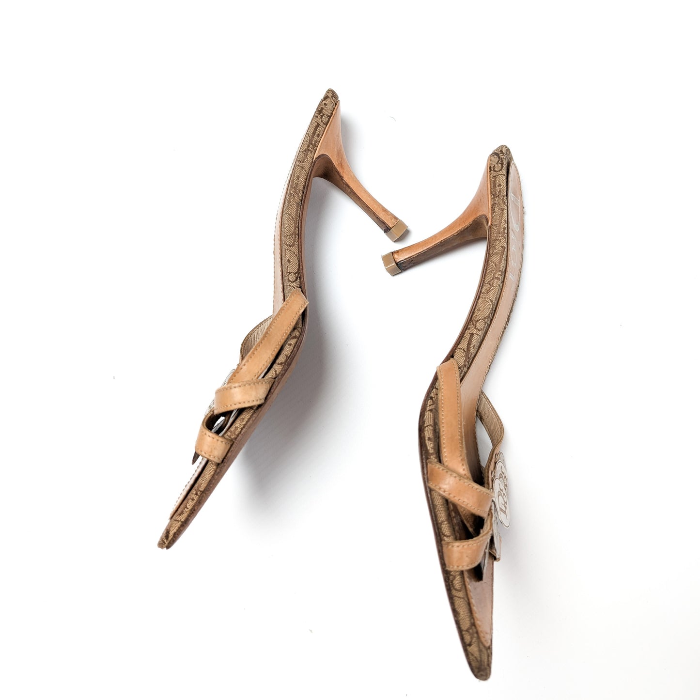 Mules monogramme ornées de pièces Dior par Galliano - EU38|UK5|US7