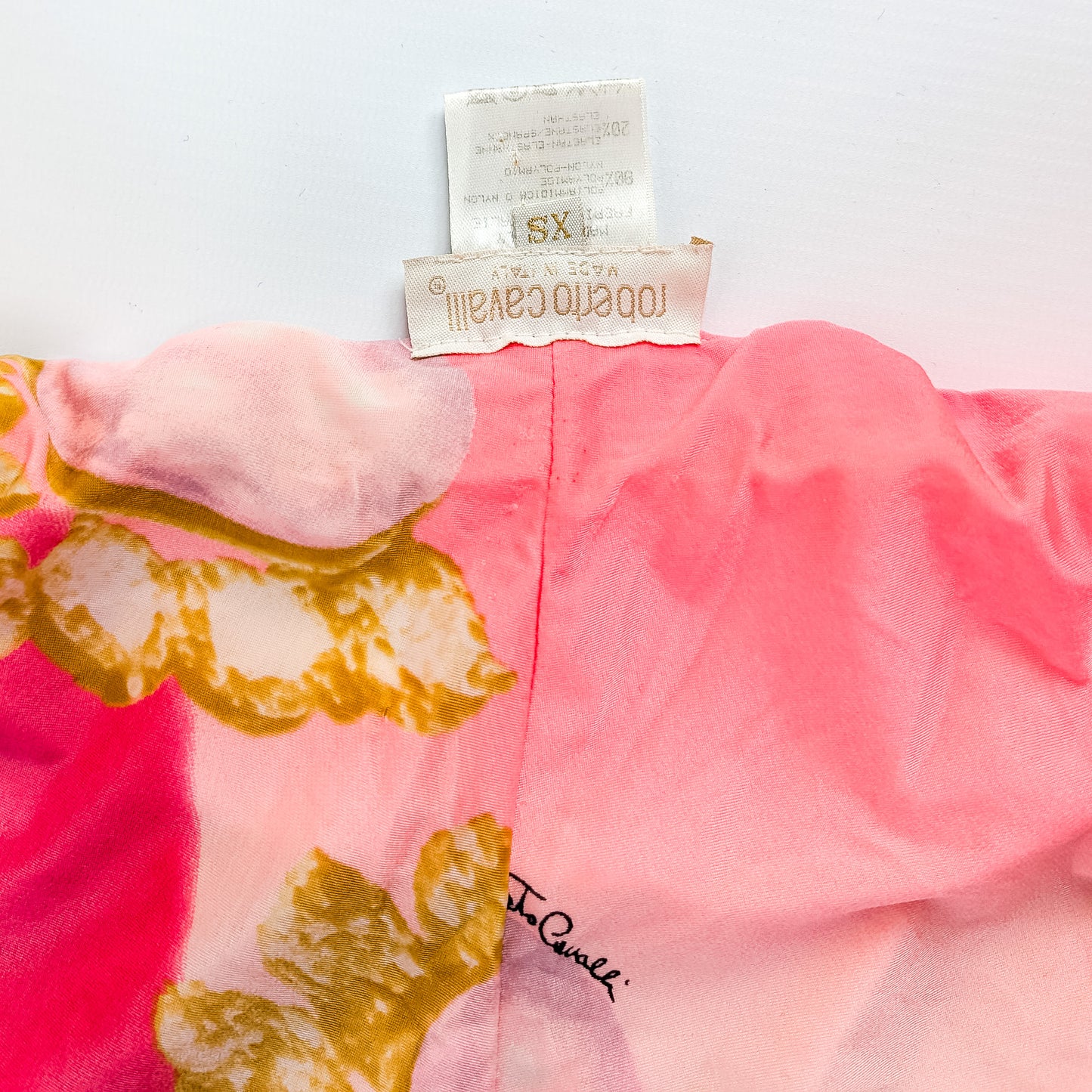 Pantalon soie Roberto Cavalli visage Elizabeth Taylor - S/S 2001