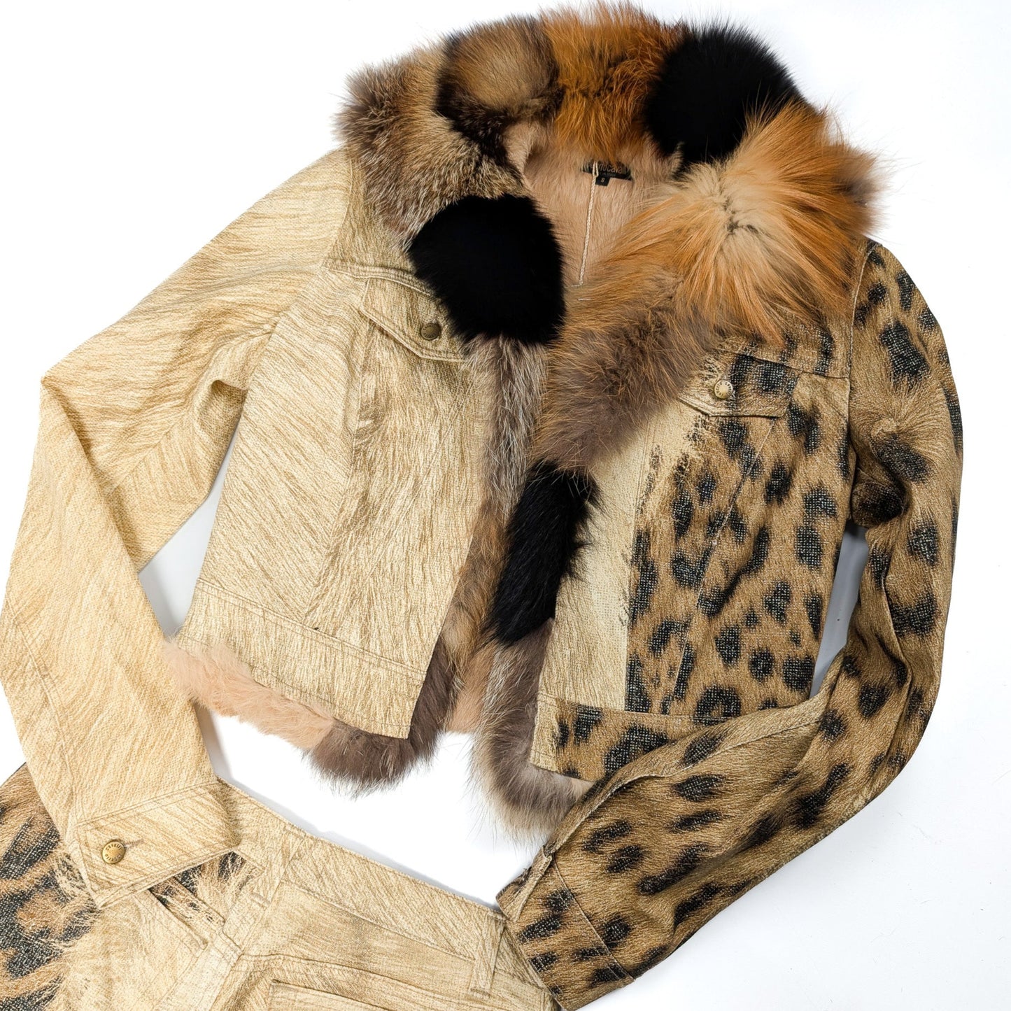 Veste Roberto Cavalli léopard fourrure